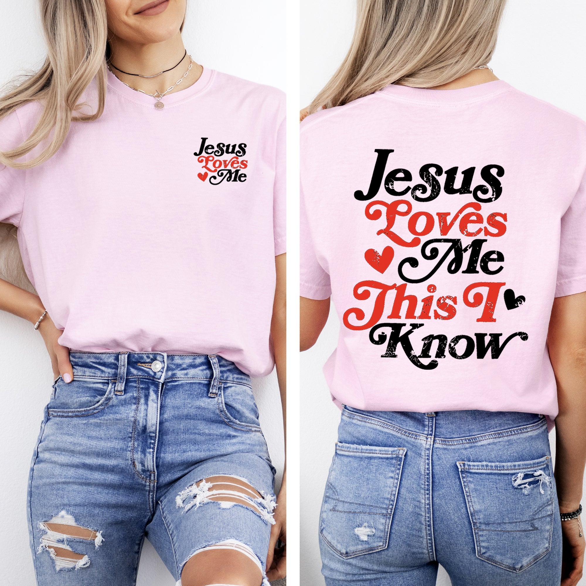 Jesus Loves Me, This I Know Christian Gospel Faith Saved Bible Verse Inspirational Prayer Comfort Colors Tee