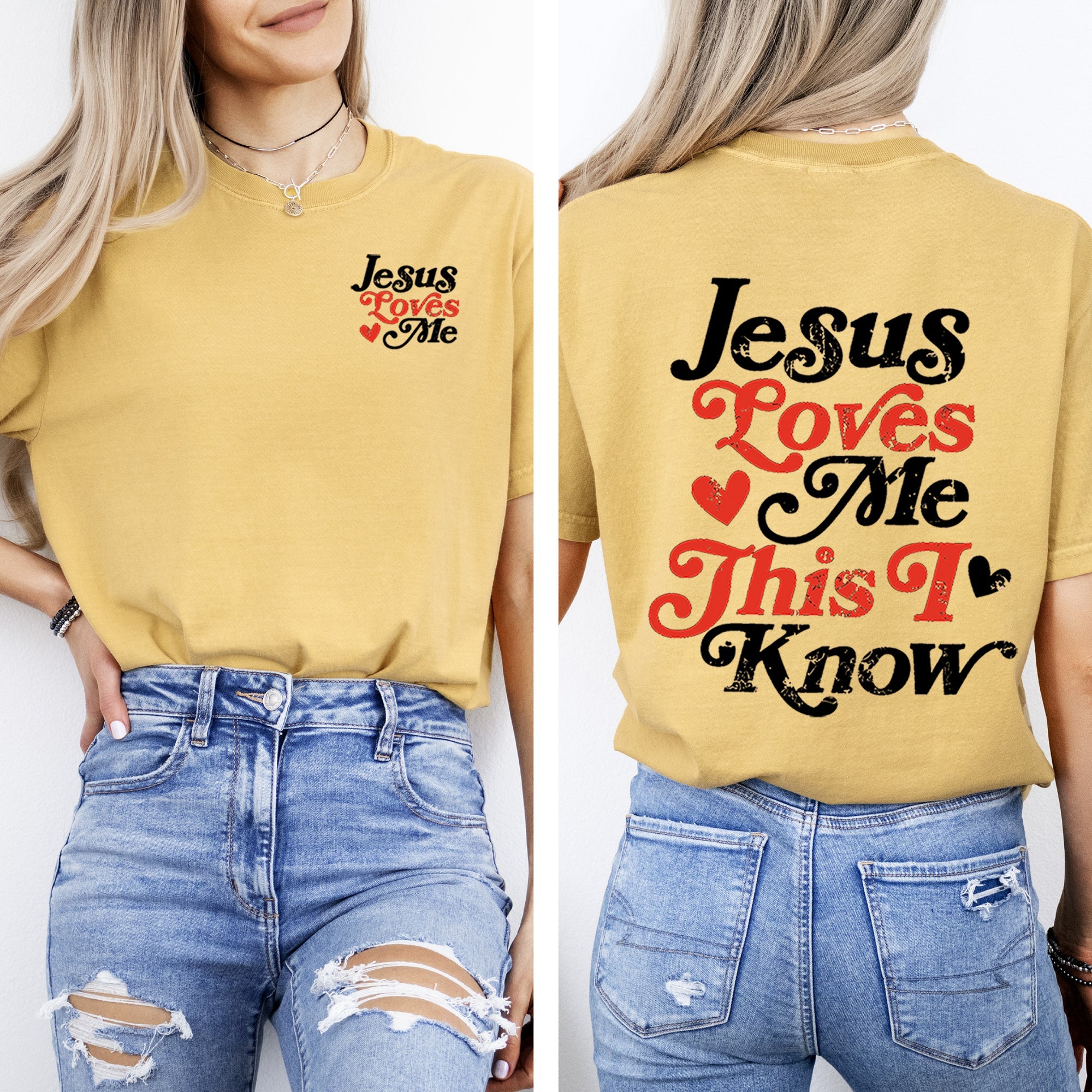 Jesus Loves Me, This I Know Christian Gospel Faith Saved Bible Verse Inspirational Prayer Comfort Colors Tee