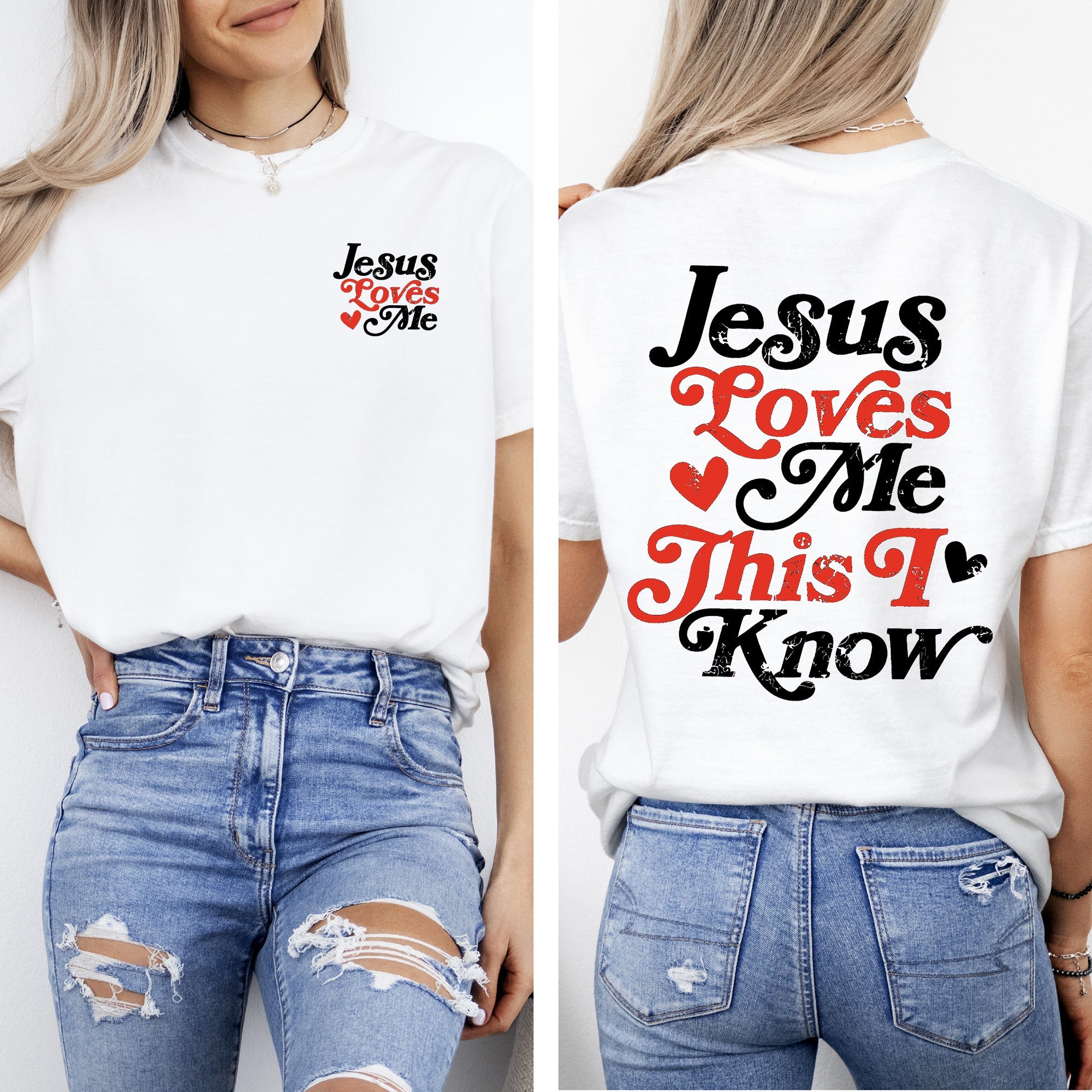 Jesus Loves Me, This I Know Christian Gospel Faith Saved Bible Verse Inspirational Prayer Comfort Colors Tee