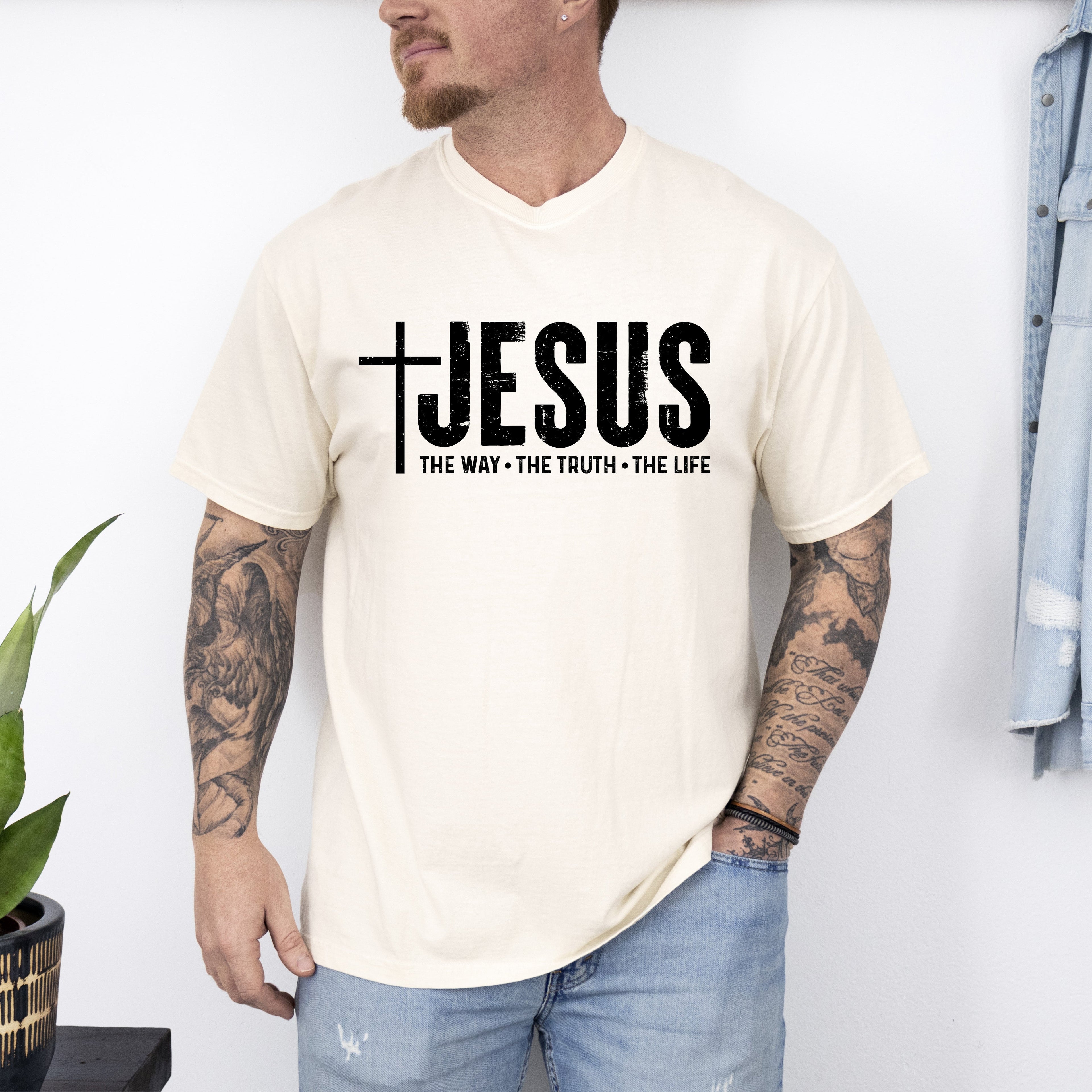 Jesus The Way The Truth The Life Gospel Message For Faith Christian Comfort Colors Tee