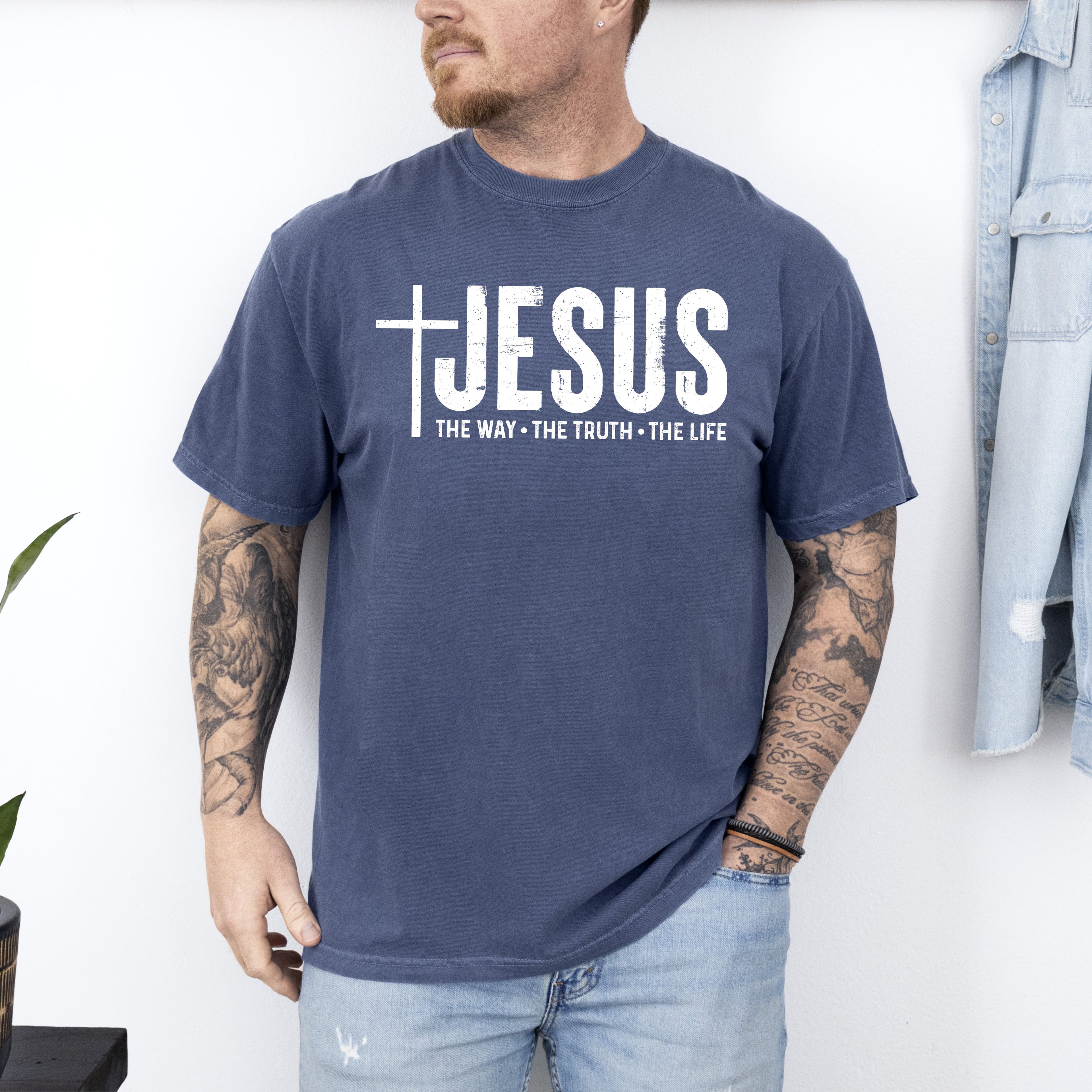 Jesus The Way The Truth The Life Gospel Message For Faith Christian Comfort Colors Tee
