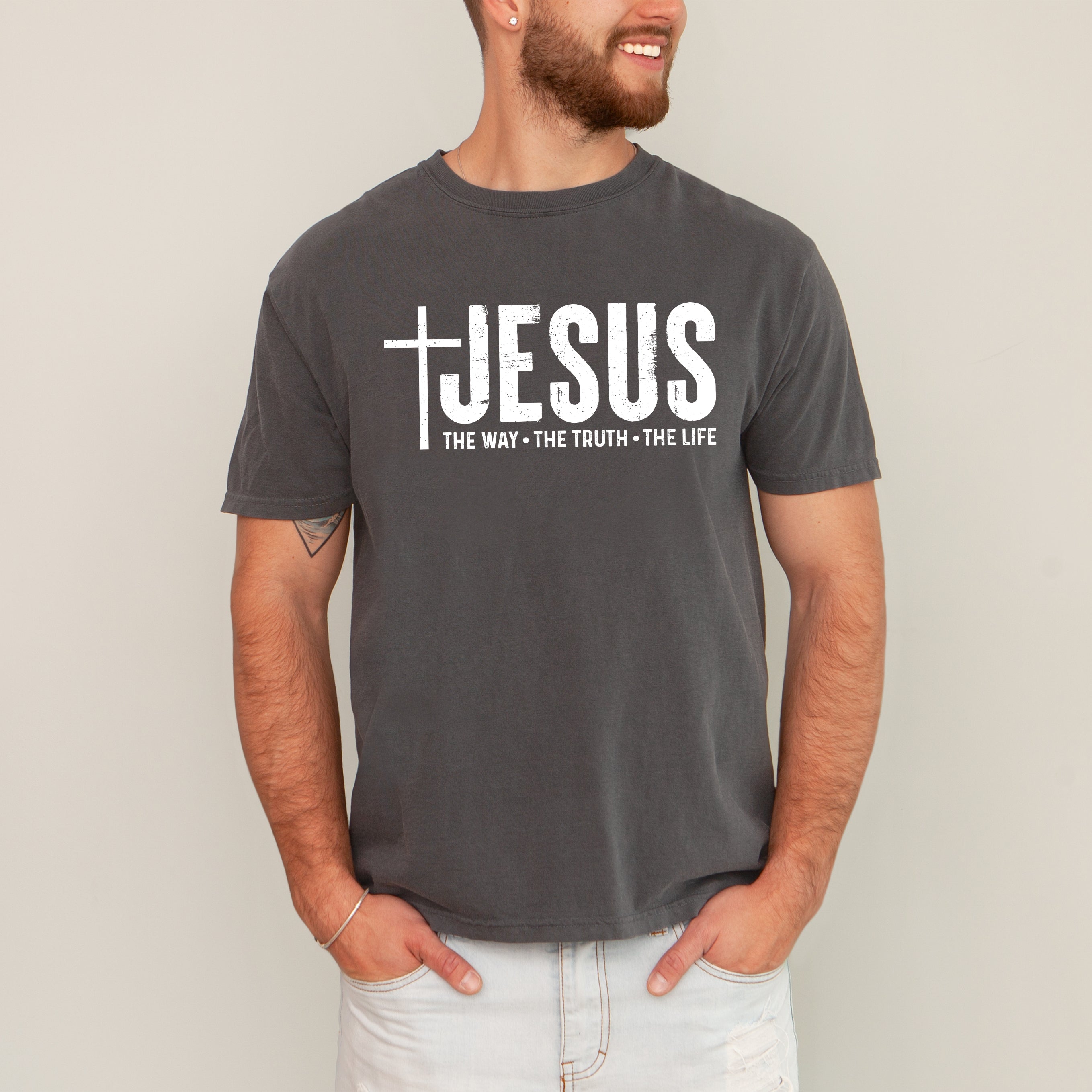 Jesus The Way The Truth The Life Gospel Message For Faith Christian Comfort Colors Tee