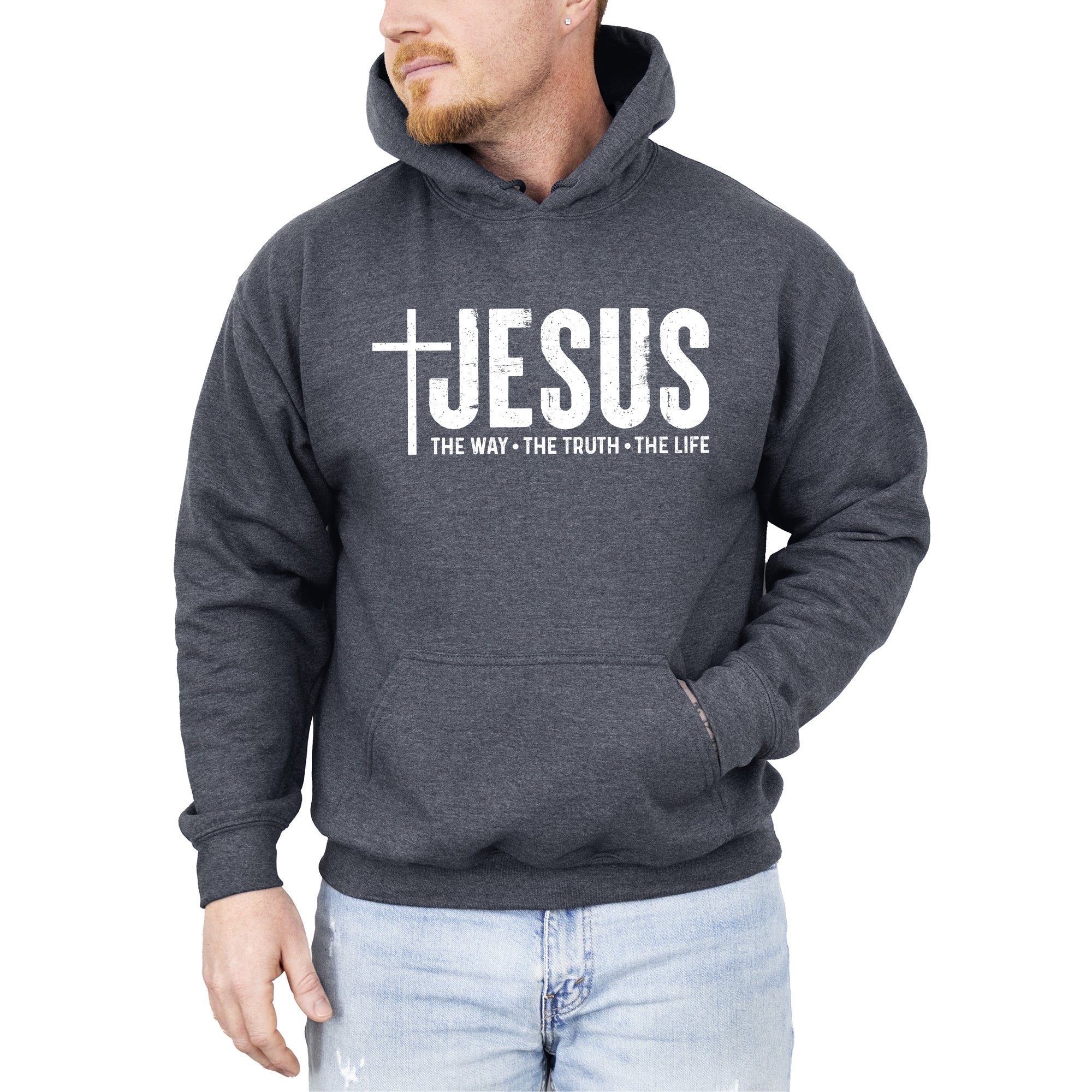 Jesus The Way The Truth The Life Inspiring Gospel Message For Believers Timeless Hooded Sweatshirt