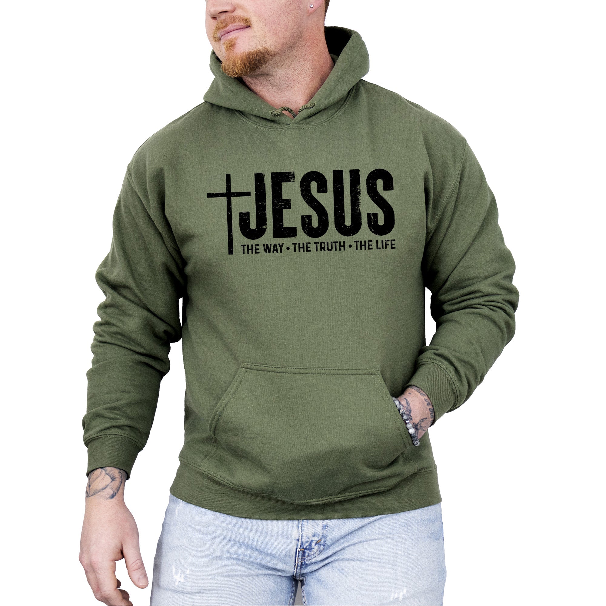 Jesus The Way The Truth The Life Inspiring Gospel Message For Believers Timeless Hooded Sweatshirt