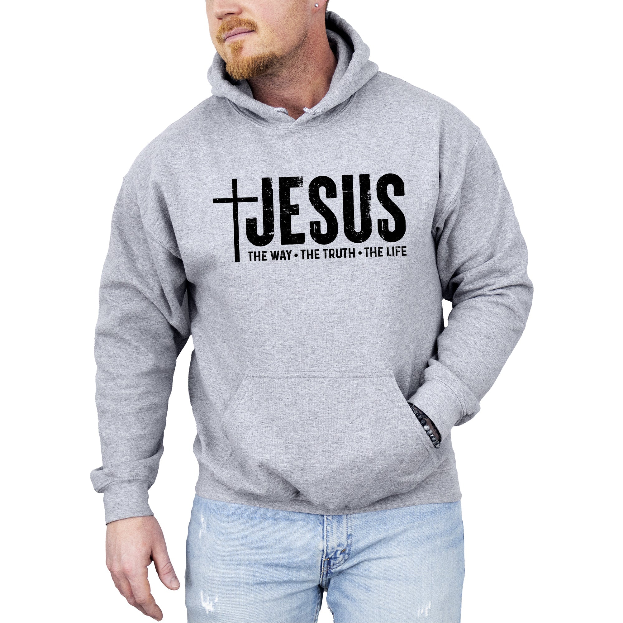 Jesus The Way The Truth The Life Inspiring Gospel Message For Believers Timeless Hooded Sweatshirt