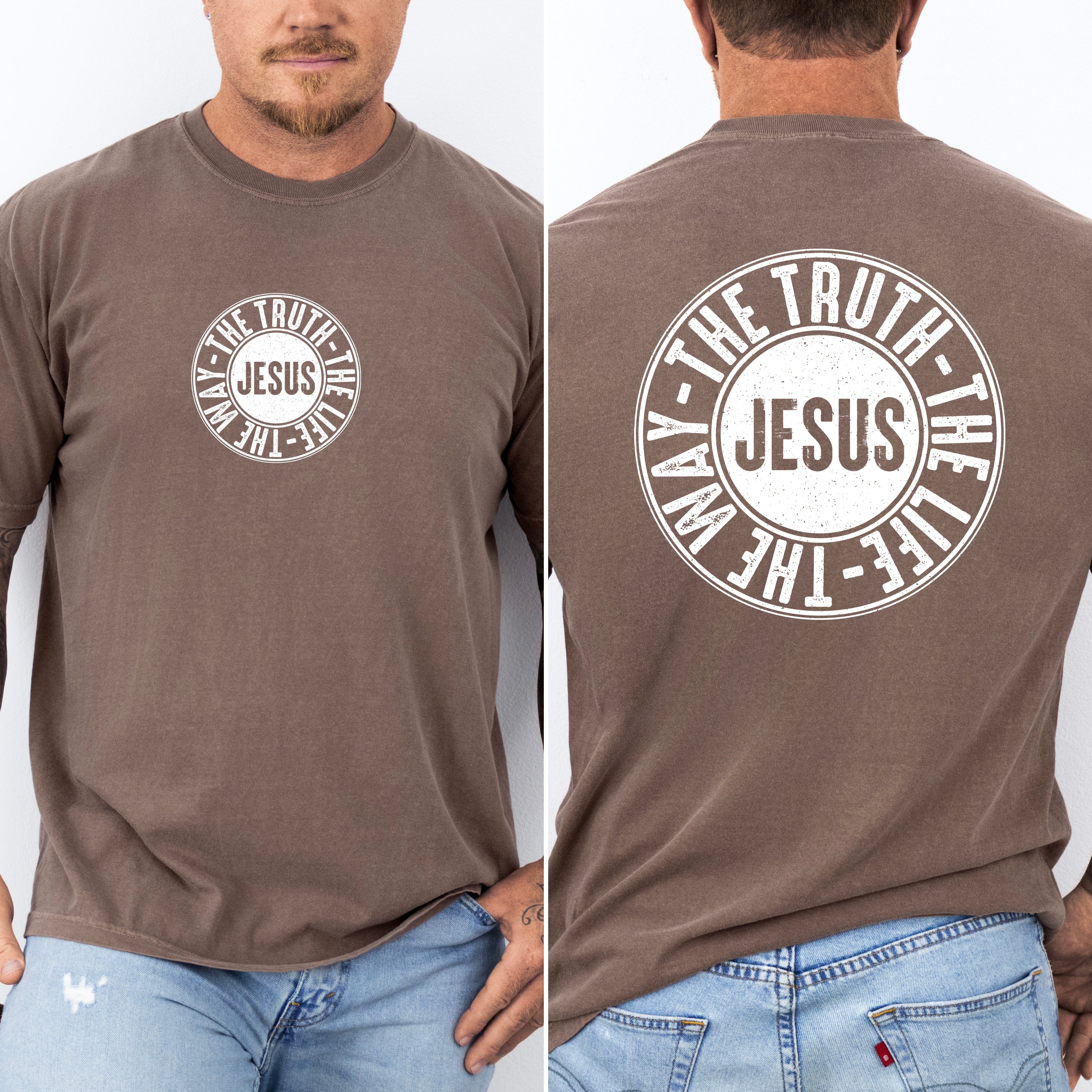 Jesus The Way The Truth The Life Circle Christian Gospel Faith Comfort Colors Tee