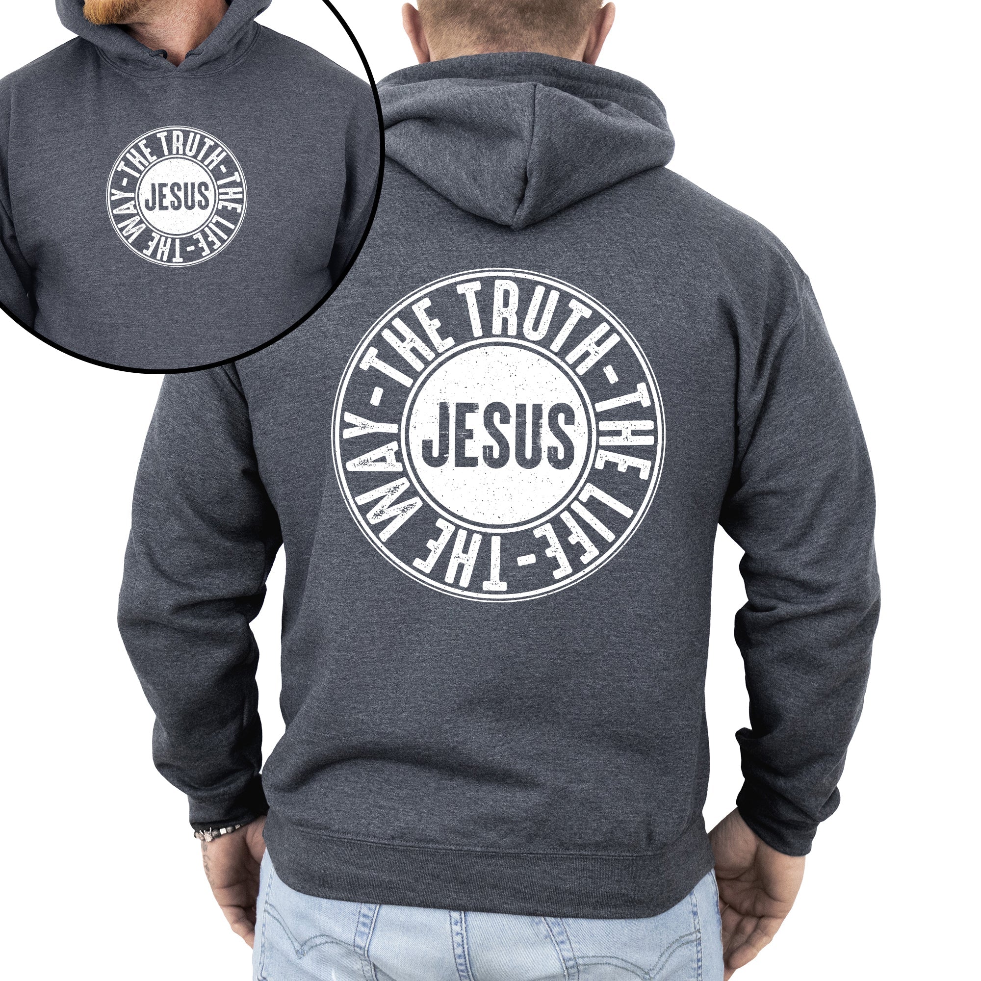 Jesus The Way The Truth The Life Circle Christian Religious Faith Gospel Graphic Hoodie