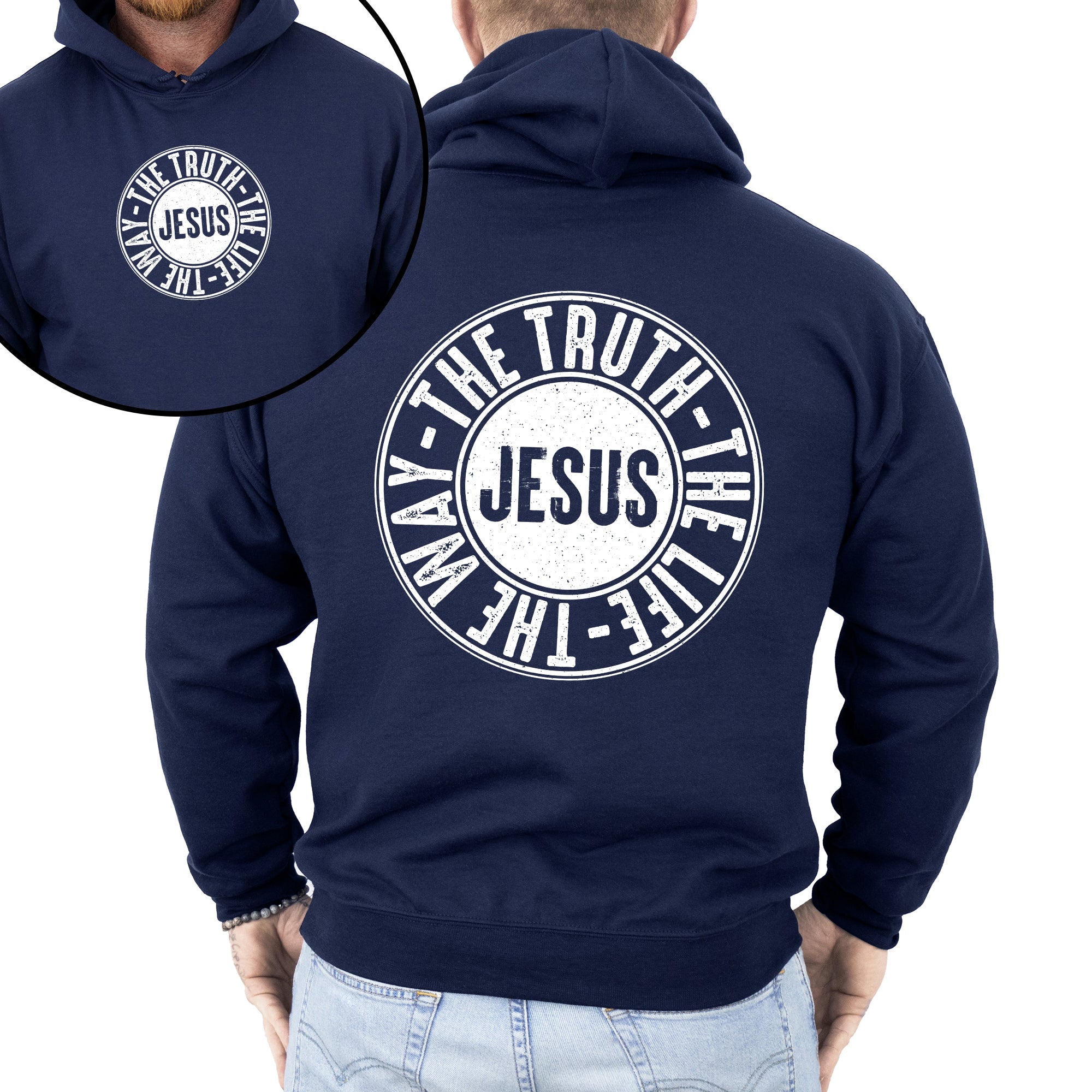 Jesus The Way The Truth The Life Circle Christian Religious Faith Gospel Graphic Hoodie