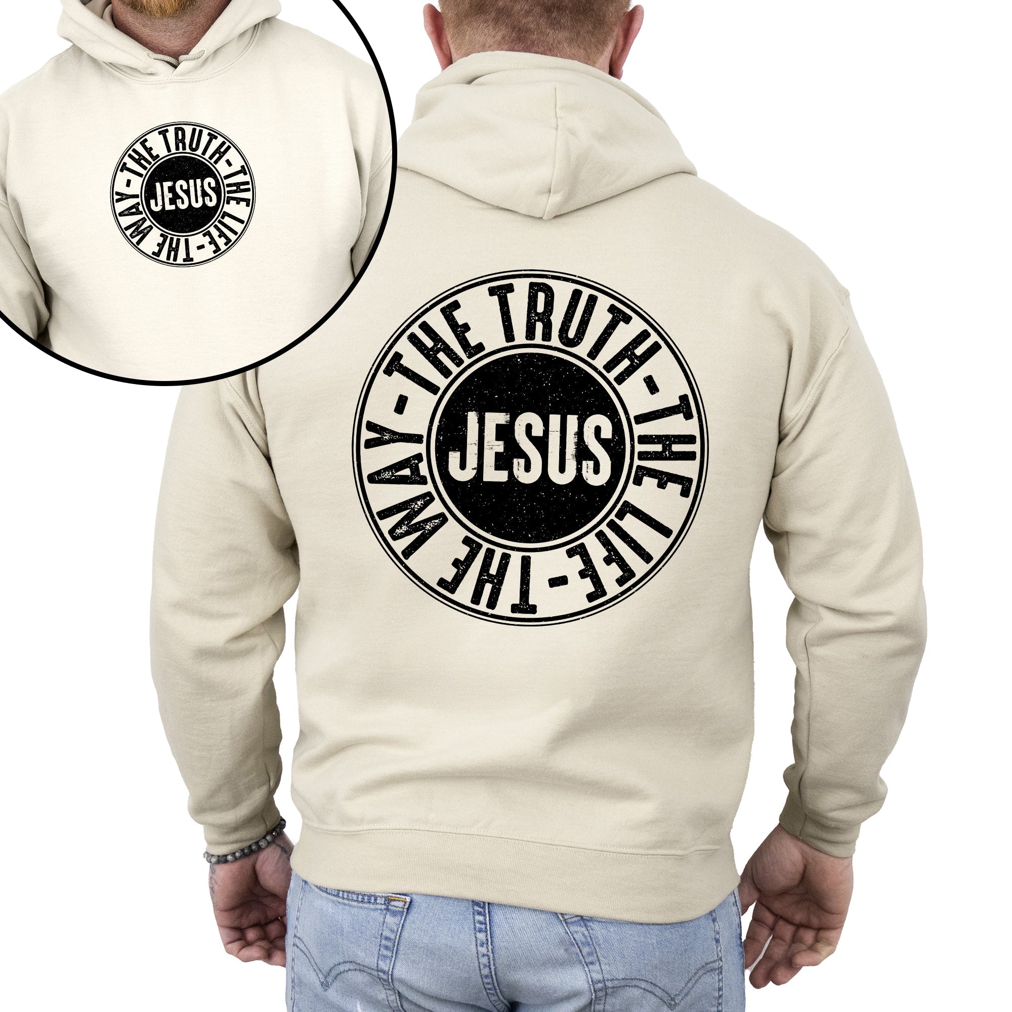 Jesus The Way The Truth The Life Circle Christian Religious Faith Gospel Graphic Hoodie