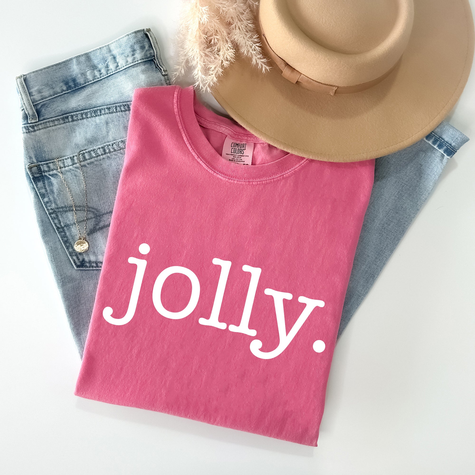 Jolly Classic Minimalist Christmas Winter Snow Santa Xmas Limited Edition Comfort Colors Tee