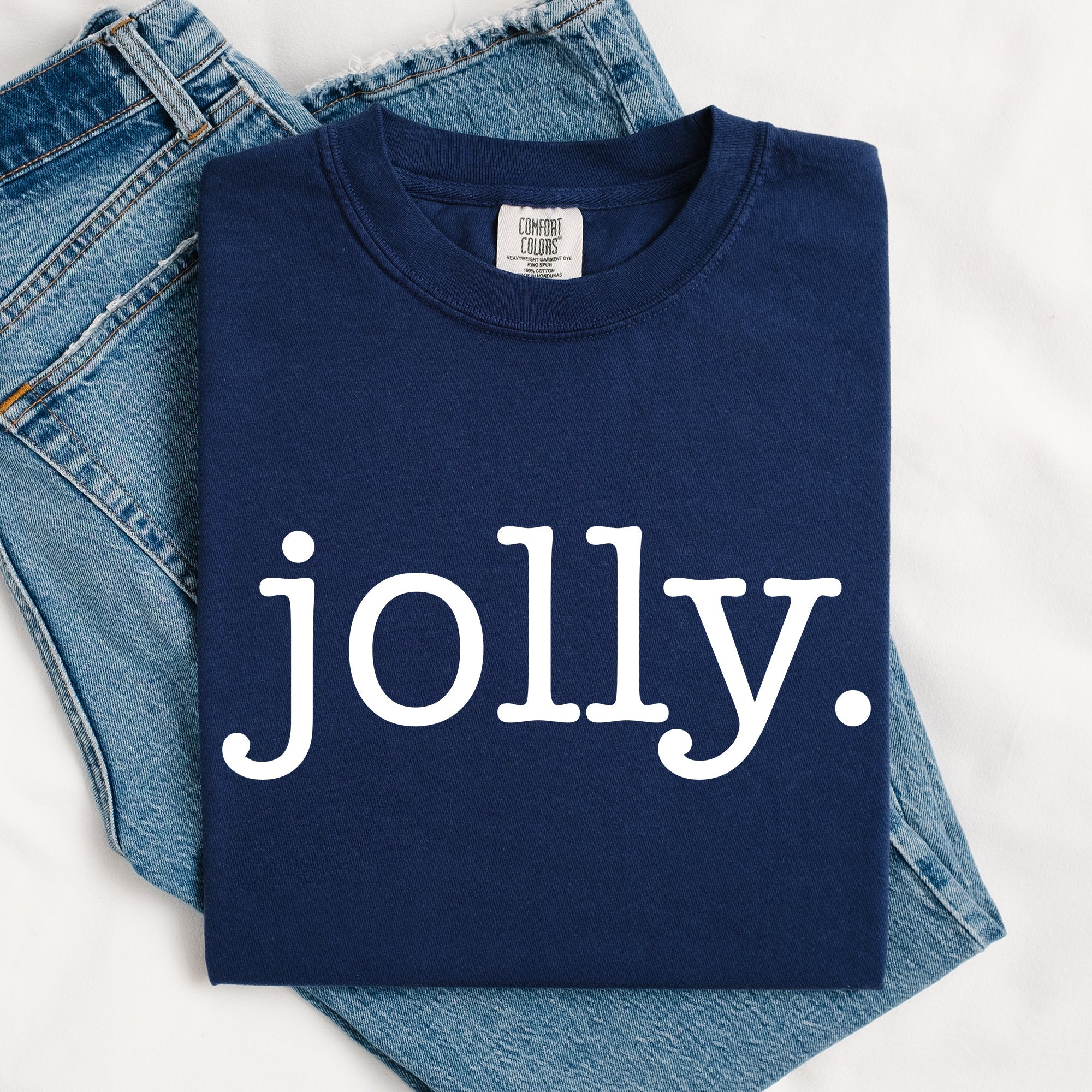 Jolly Classic Minimalist Christmas Winter Snow Santa Xmas Limited Edition Comfort Colors Tee