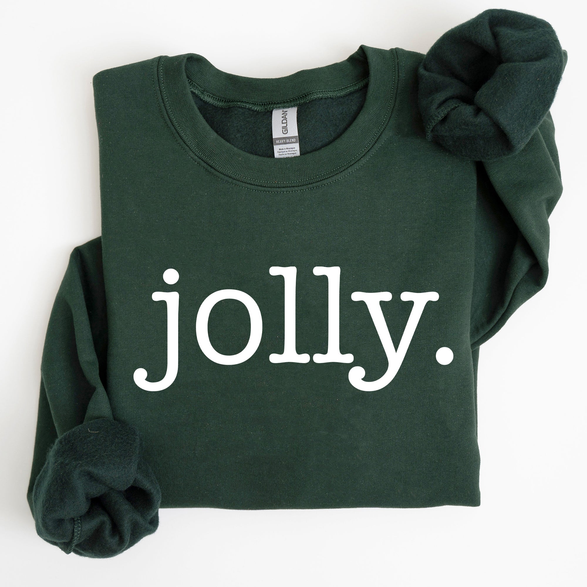 Jolly Classic Minimalist Christmas Winter Snow Santa Festive Cozy Fleece Lined Sweatshirt