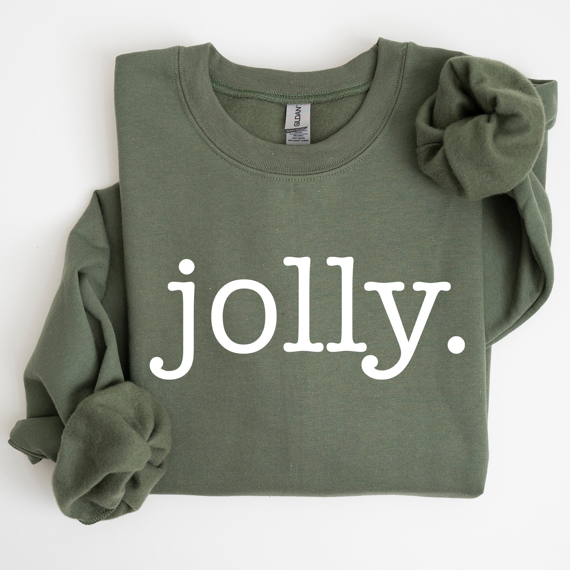 Jolly Classic Minimalist Christmas Winter Snow Santa Festive Cozy Fleece Lined Sweatshirt