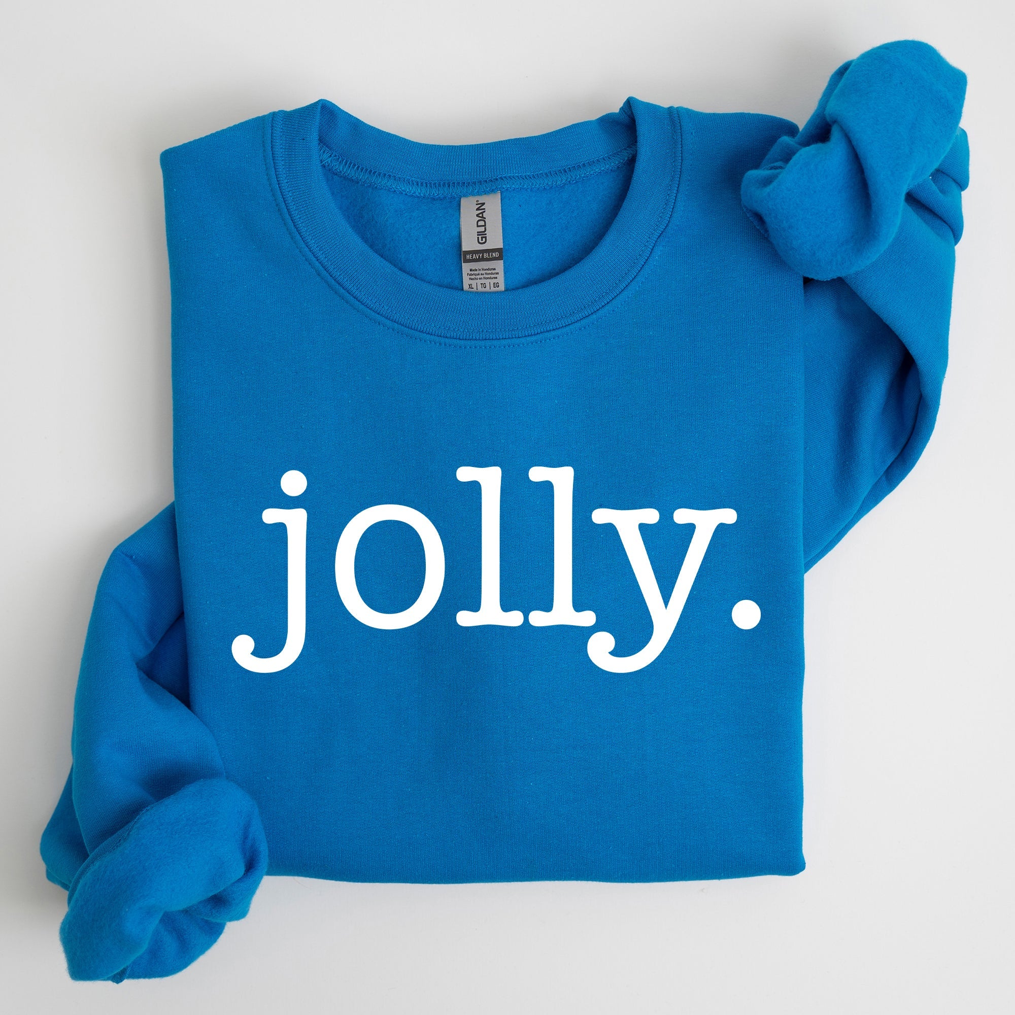 Jolly Classic Minimalist Christmas Winter Snow Santa Festive Cozy Fleece Lined Sweatshirt