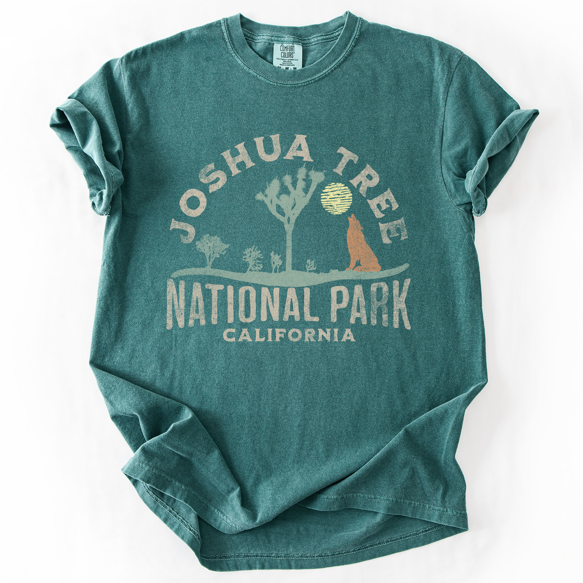 Joshua Tree National Park Desert Vistas Camping And Hiking Adventure Landscape Illustration Comfort Colors Tee