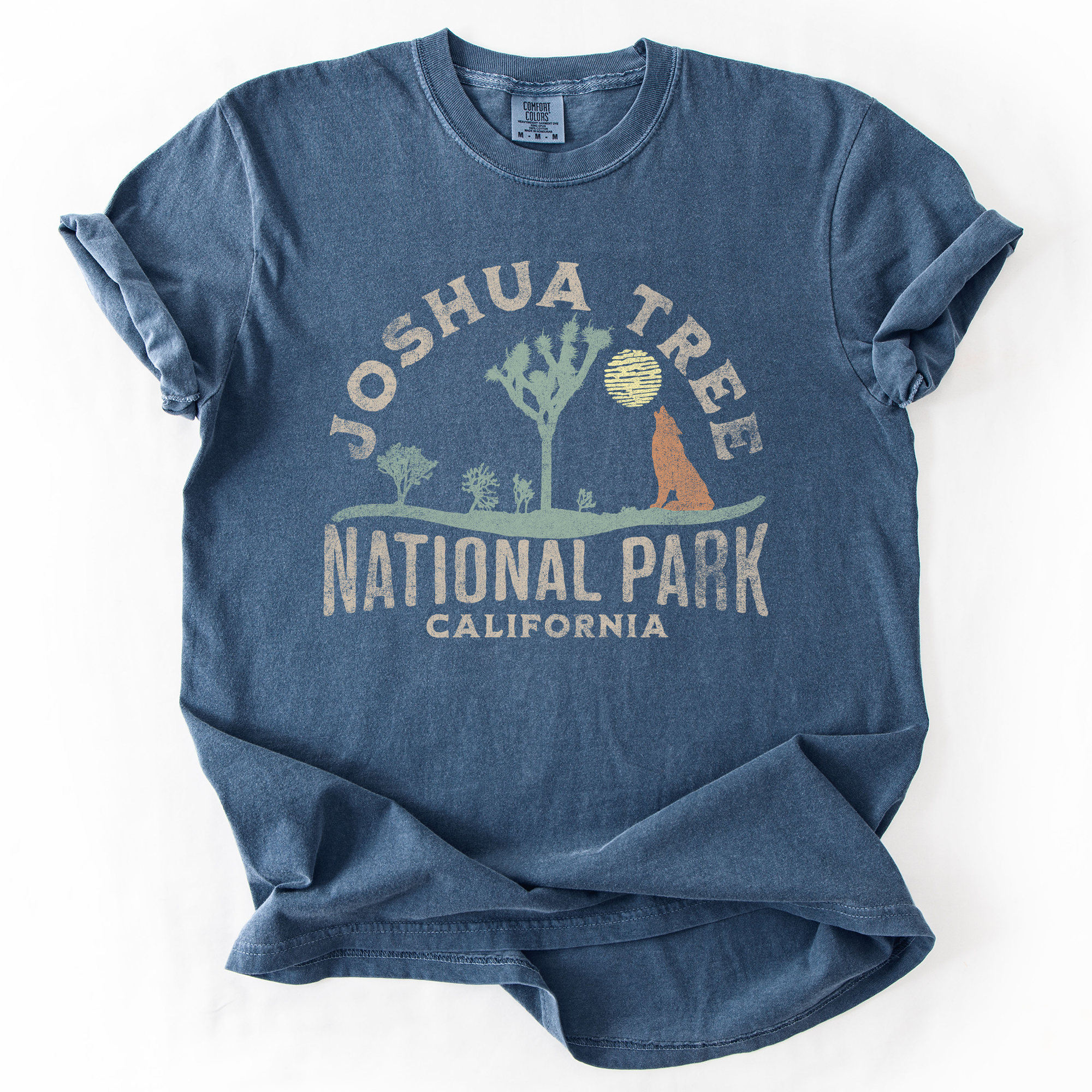 Joshua Tree National Park Desert Vistas Camping And Hiking Adventure Landscape Illustration Comfort Colors Tee