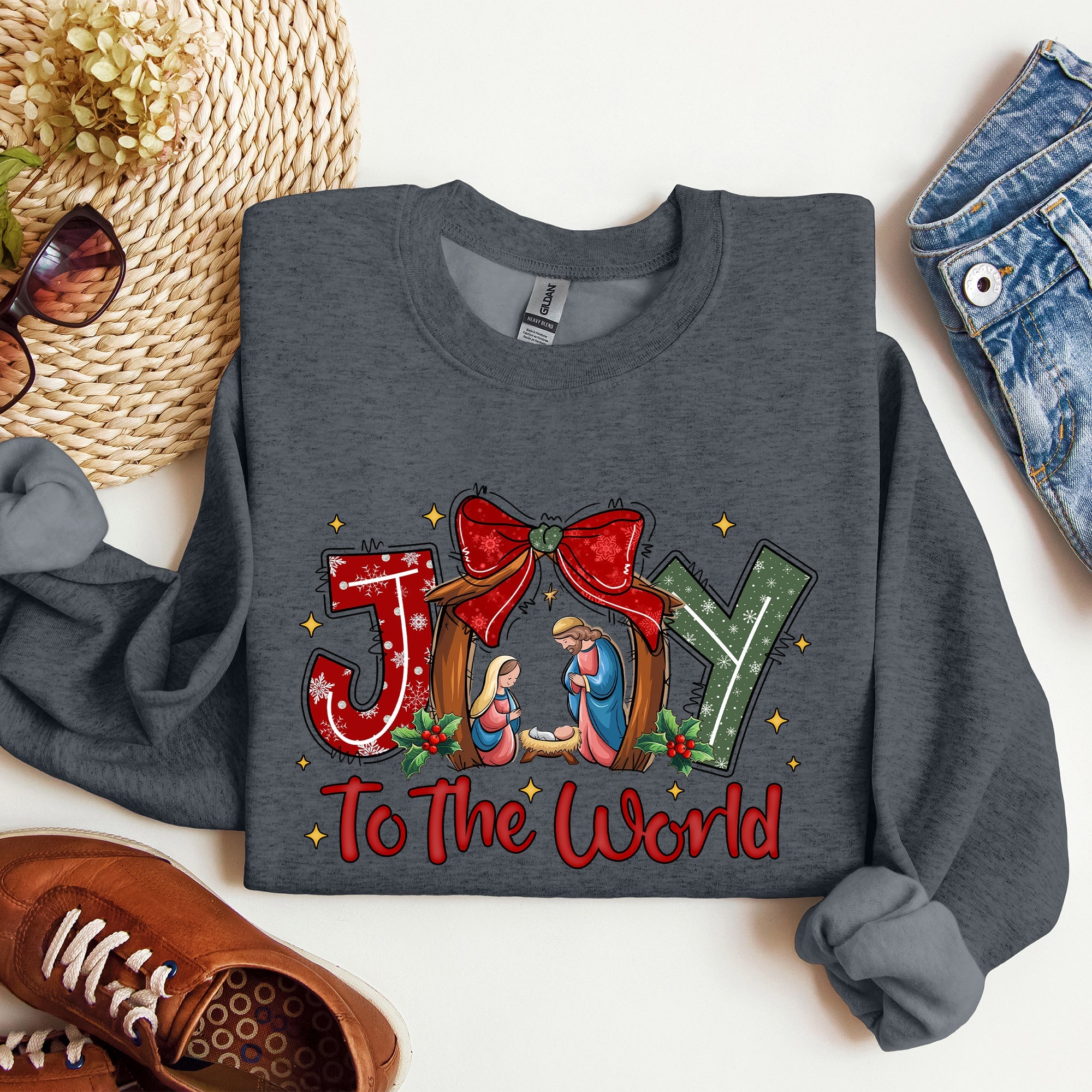 Joy To The World True Story Christian Nativity Christmas Religious Inspirational Holiday Sweatshirt