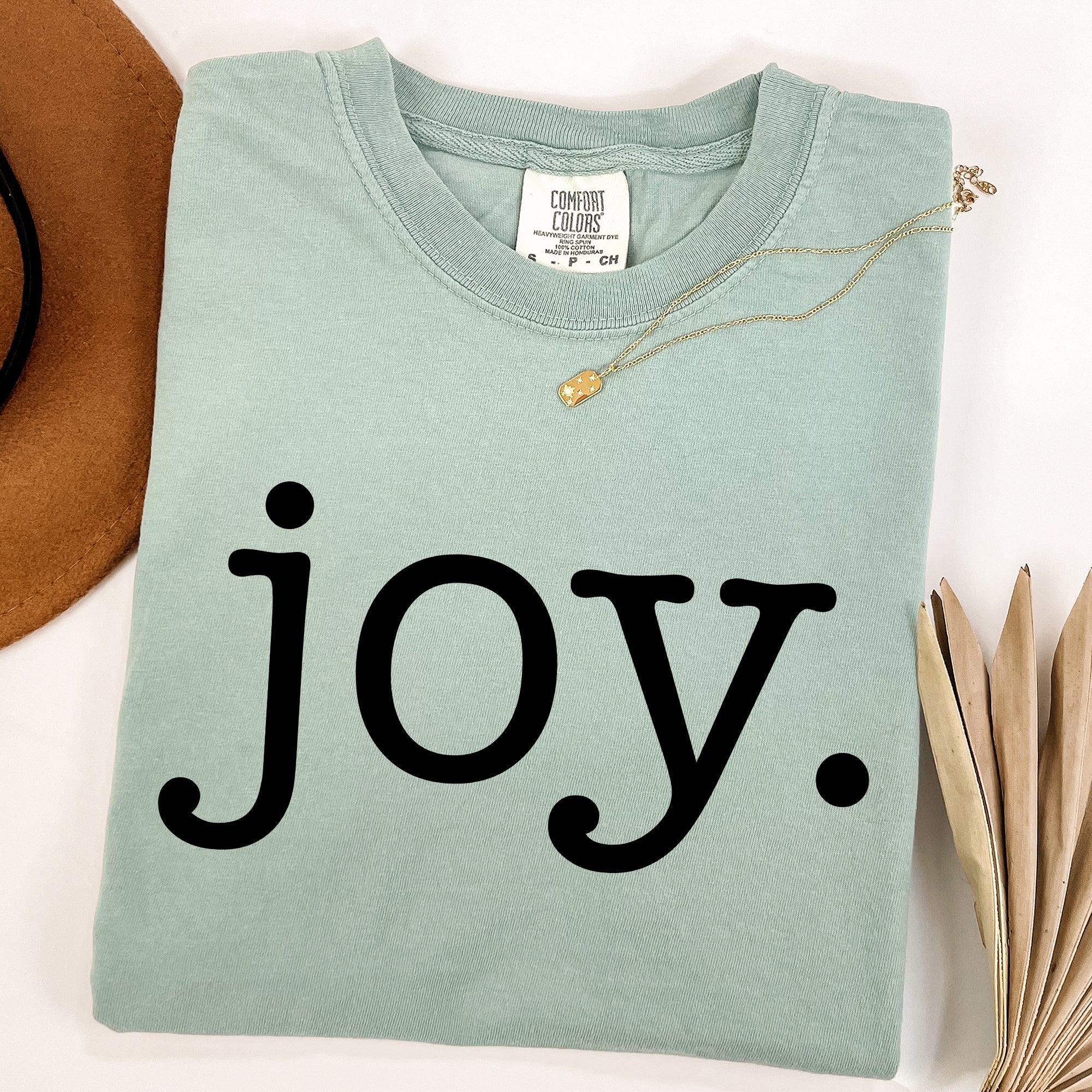 Joy Classic Minimalist Christmas Winter Snow Santa Xmas Holiday Cheer Comfort Colors Tee