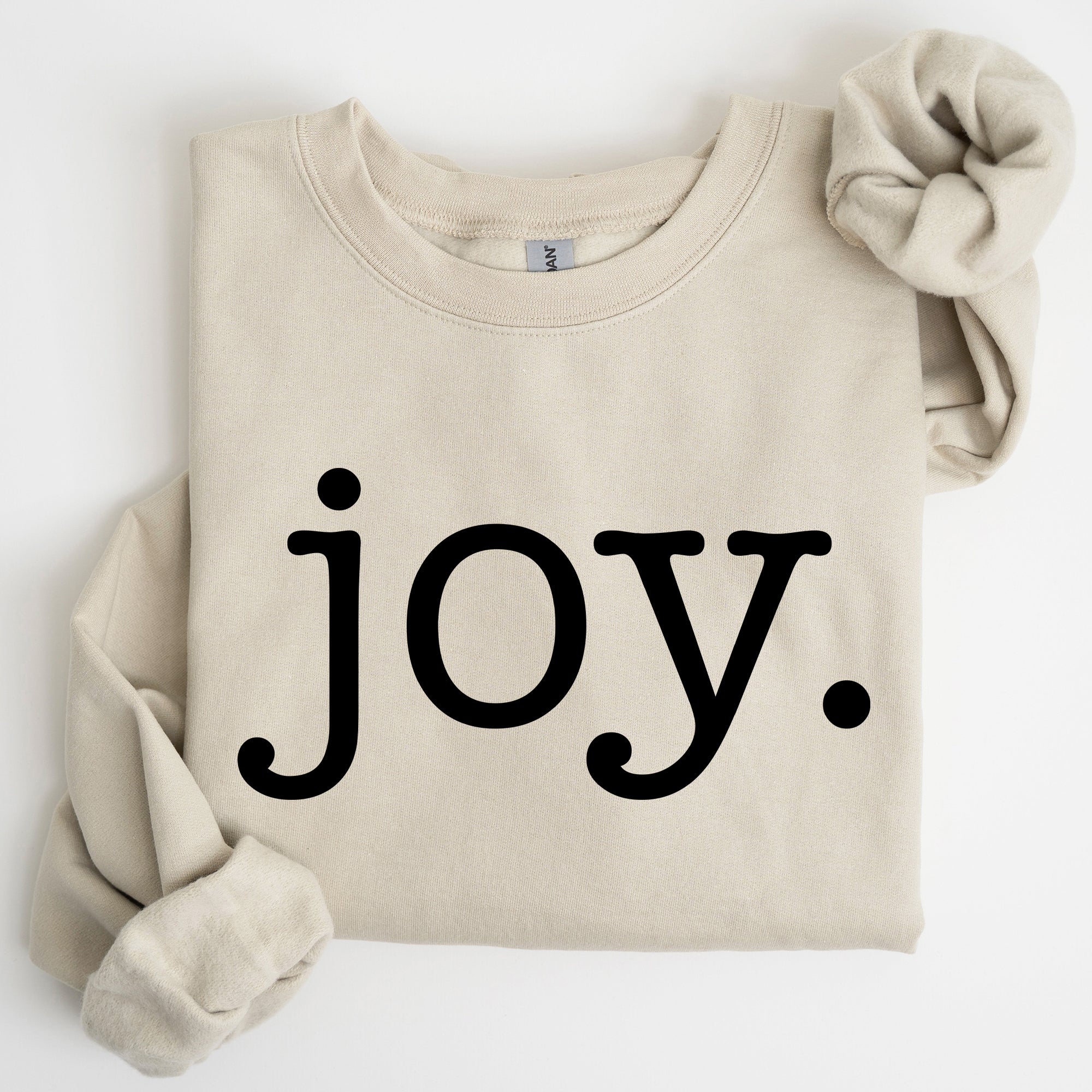 Joy, Classic Minimalist, Christmas, Winter, Snow, Santa Graphic Sweatshirt