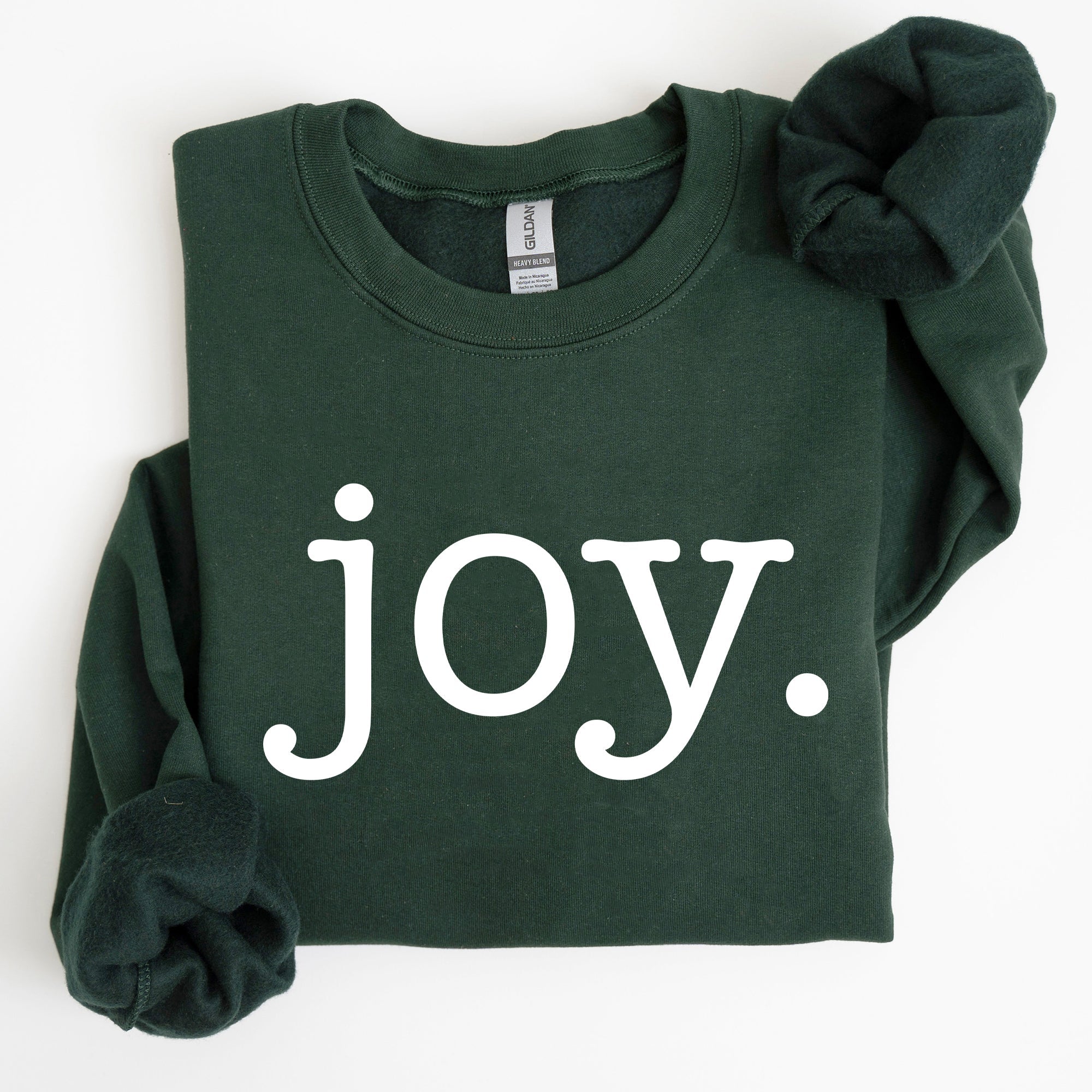 Joy, Classic Minimalist, Christmas, Winter, Snow, Santa Graphic Sweatshirt