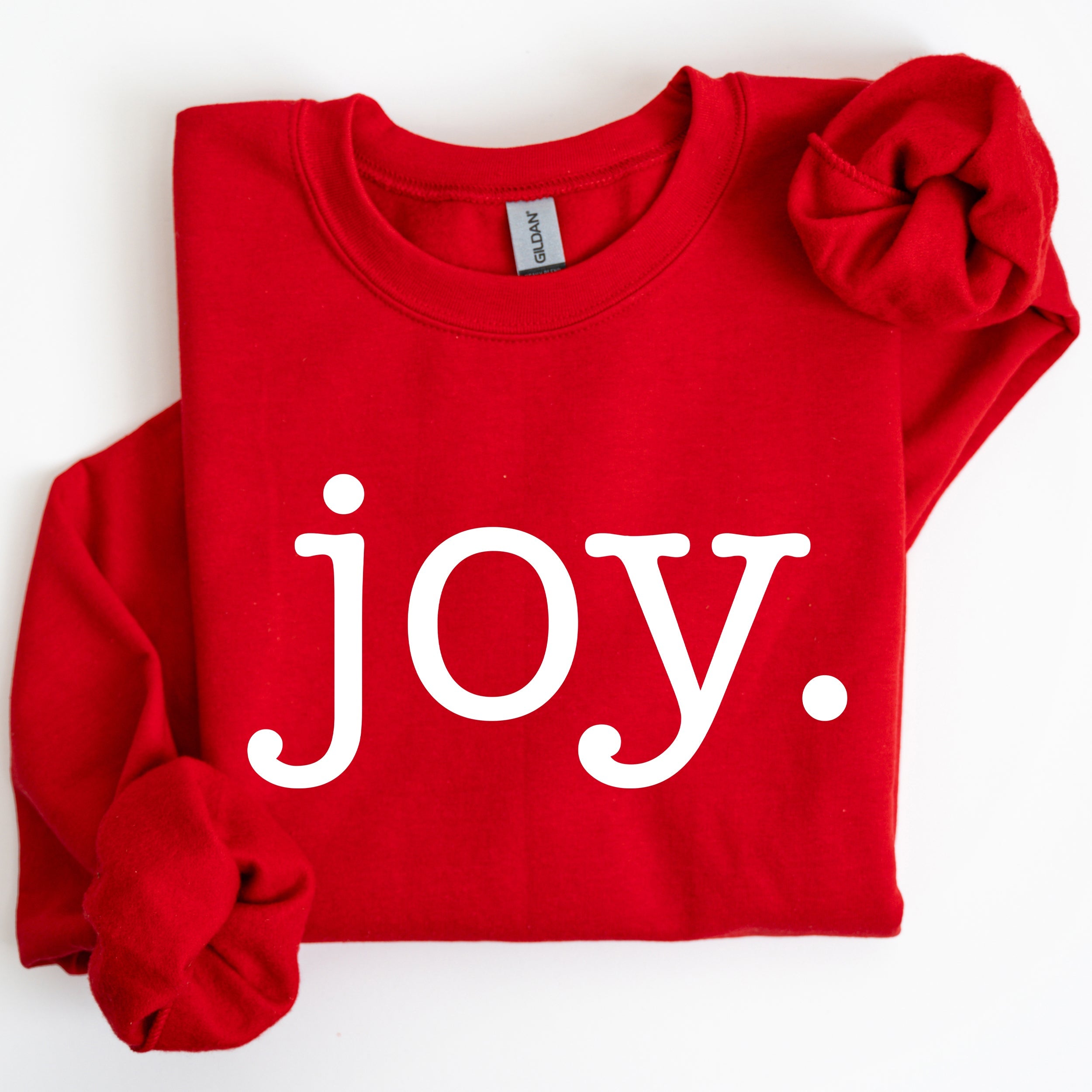 Joy, Classic Minimalist, Christmas, Winter, Snow, Santa Graphic Sweatshirt