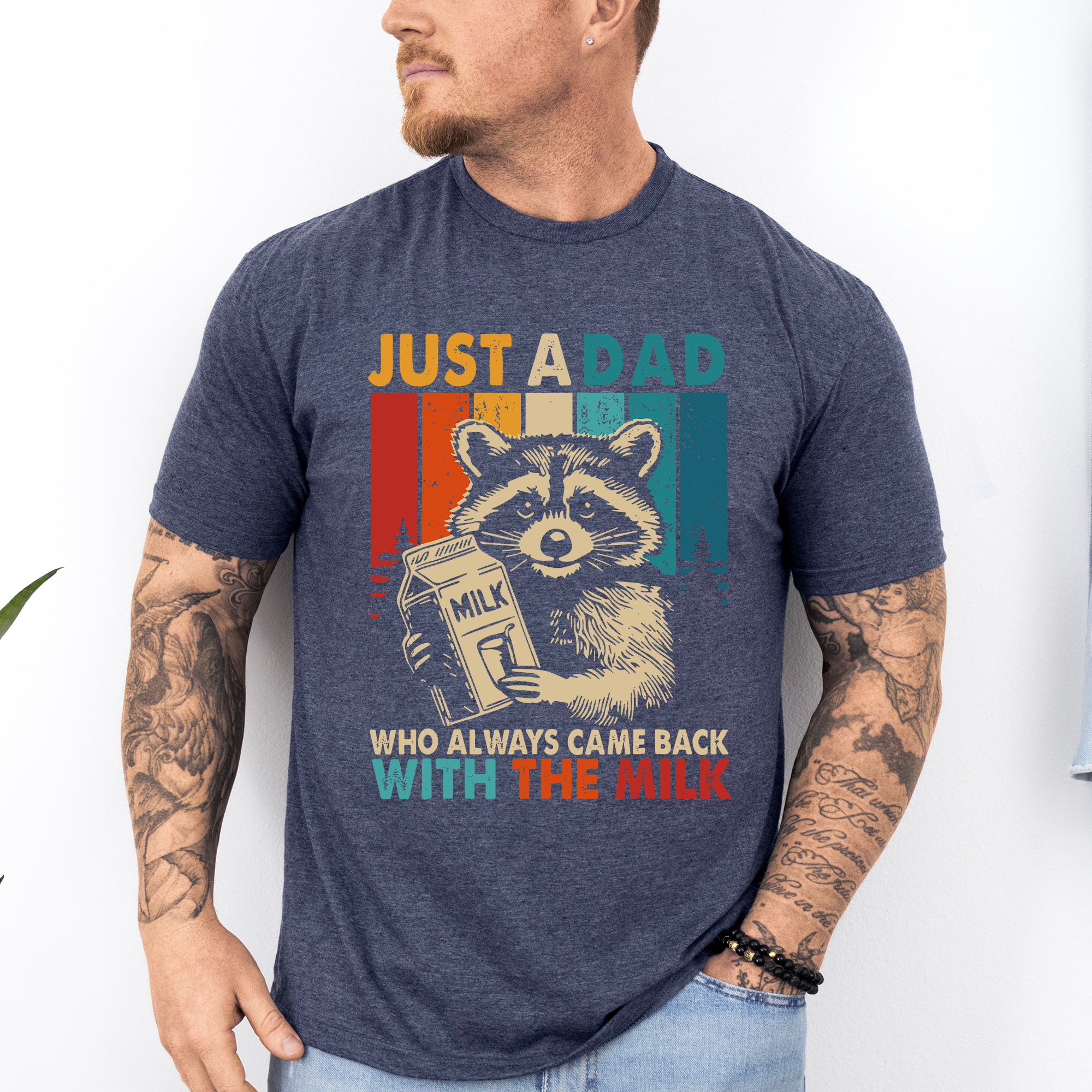 Just A Dad Who Always Came Back With The Milk Raccoon Limited Edition Graphic Tee