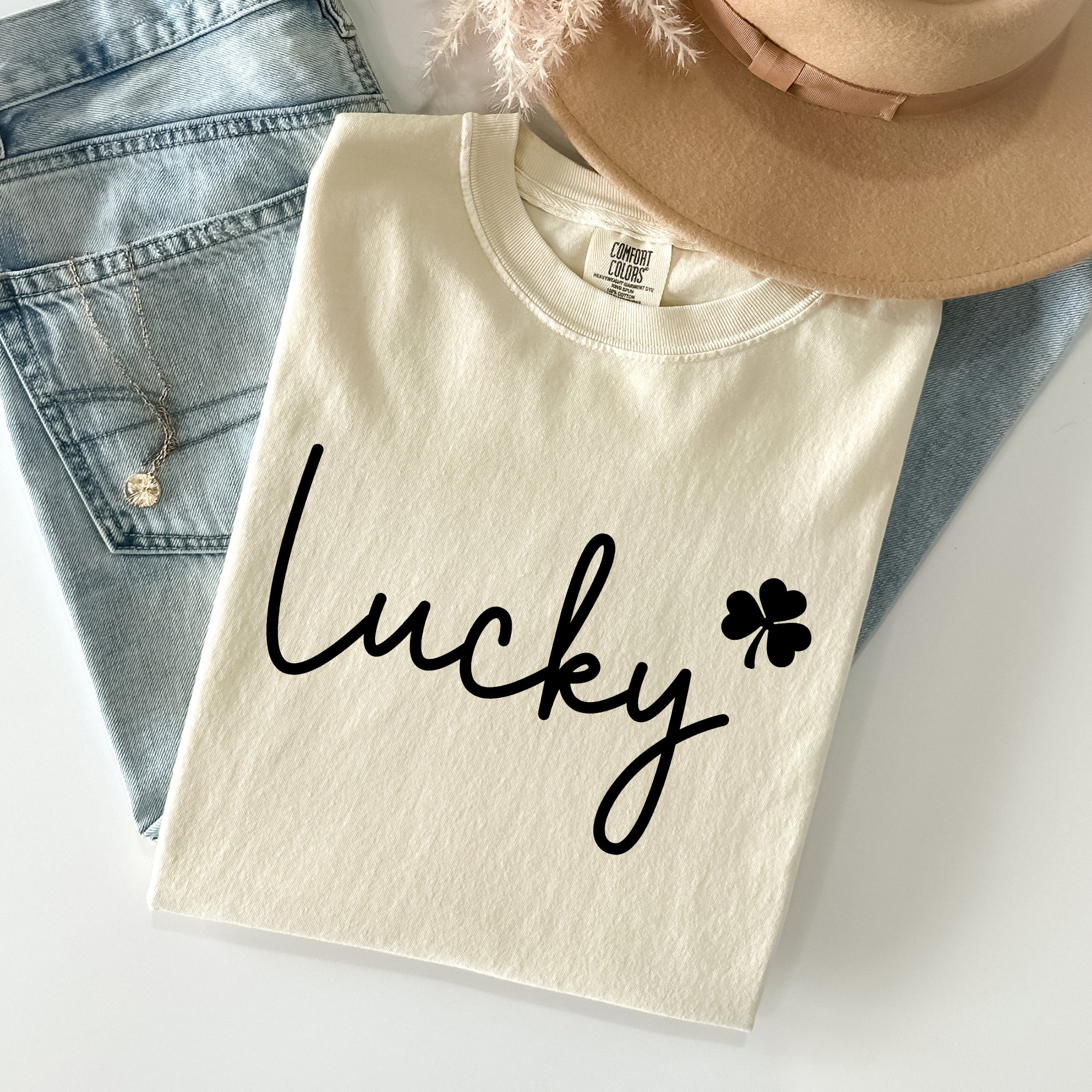 Lucky, Shamrock, St Patrick's Day Comfort Colors Tee