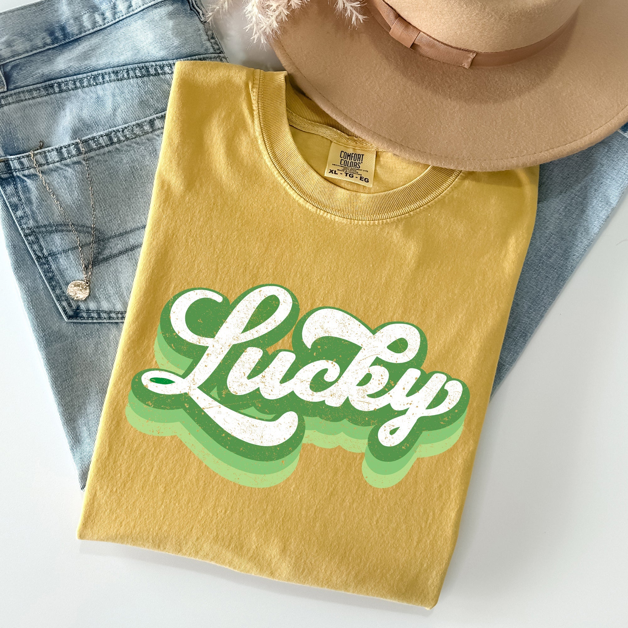 Retro Lucky Vintage Style St Patrick's Day Holiday Parade Edition Comfort Colors Tee