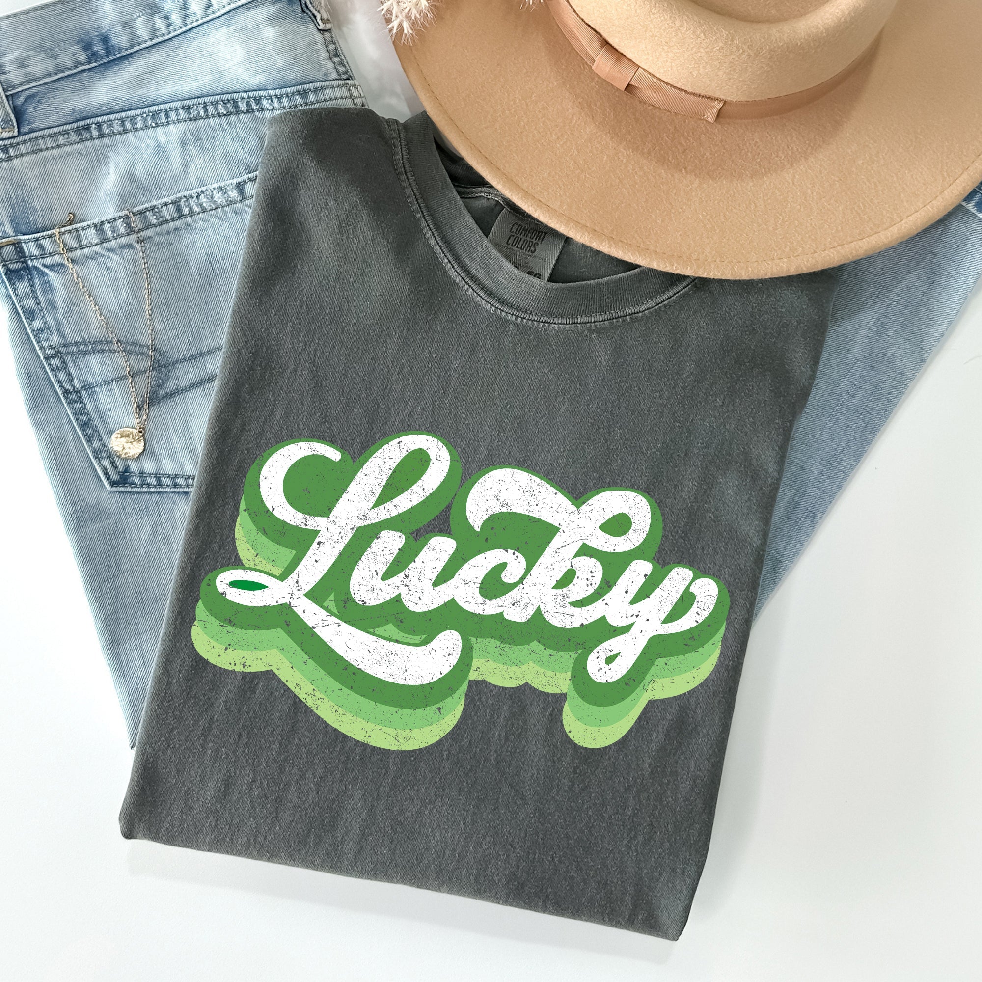 Retro Lucky Vintage Style St Patrick's Day Holiday Parade Edition Comfort Colors Tee