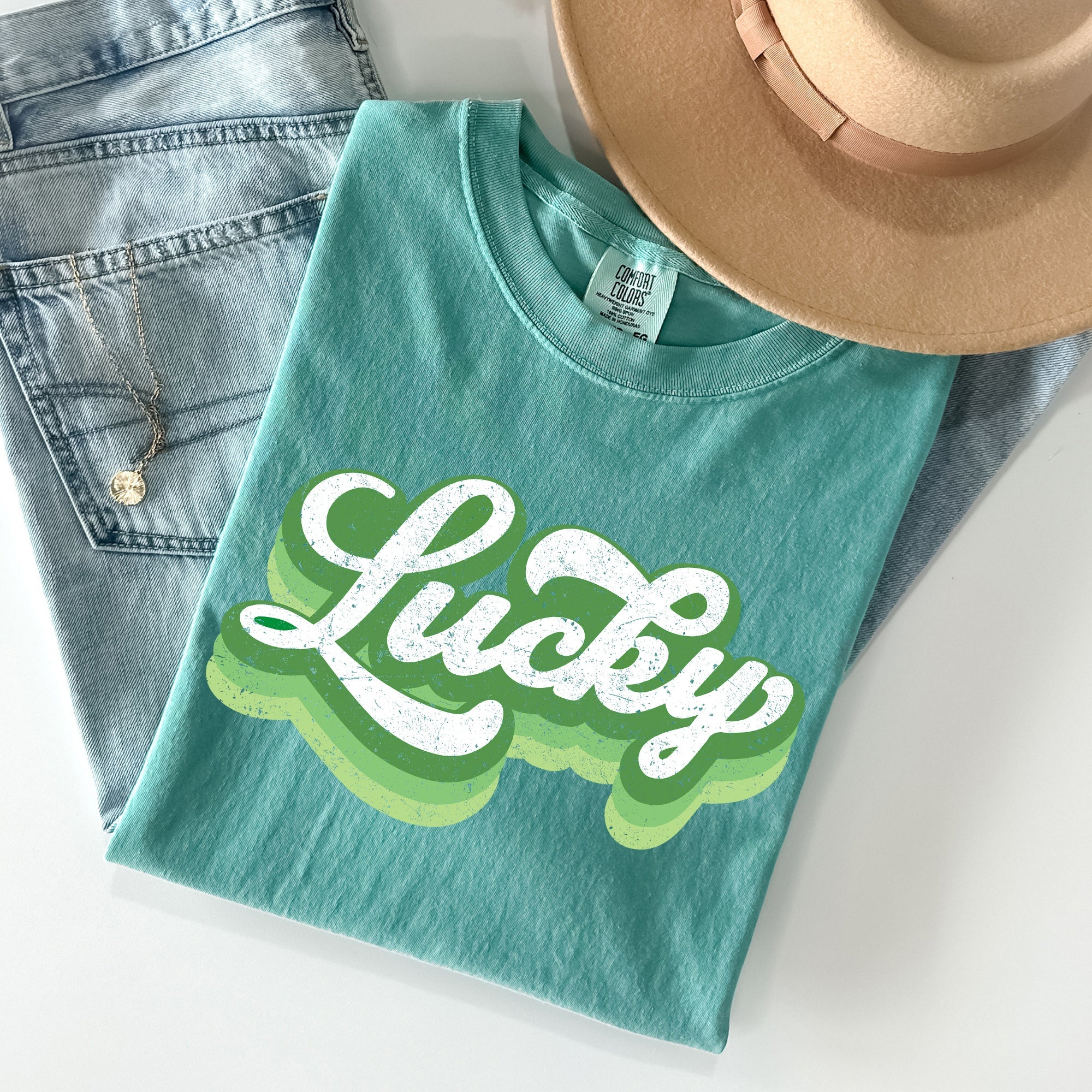 Retro Lucky Vintage Style St Patrick's Day Holiday Parade Edition Comfort Colors Tee