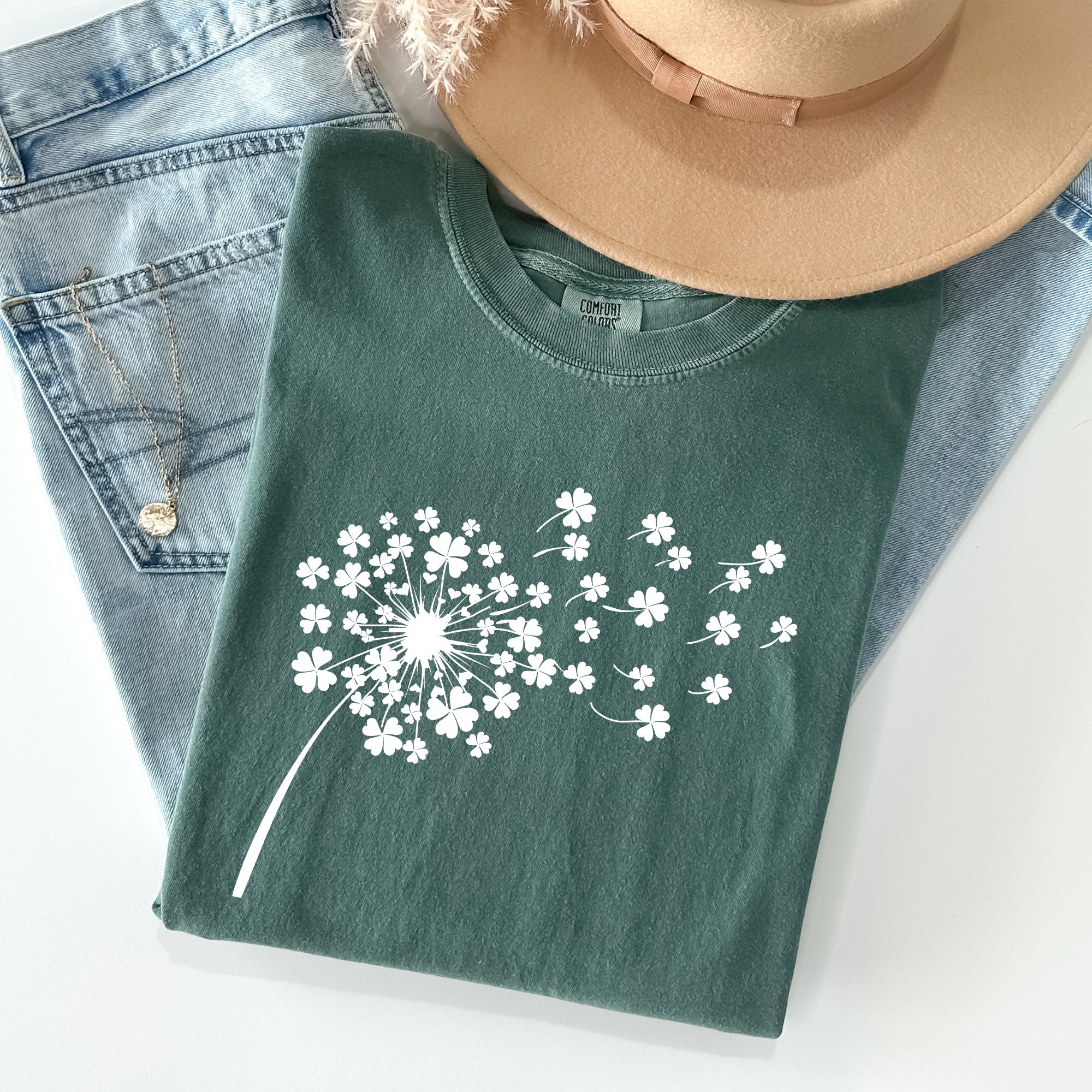 Dandelion, St Patrick's Day, Shamrocks Vintage Limited Edition Comfort Colors Tee