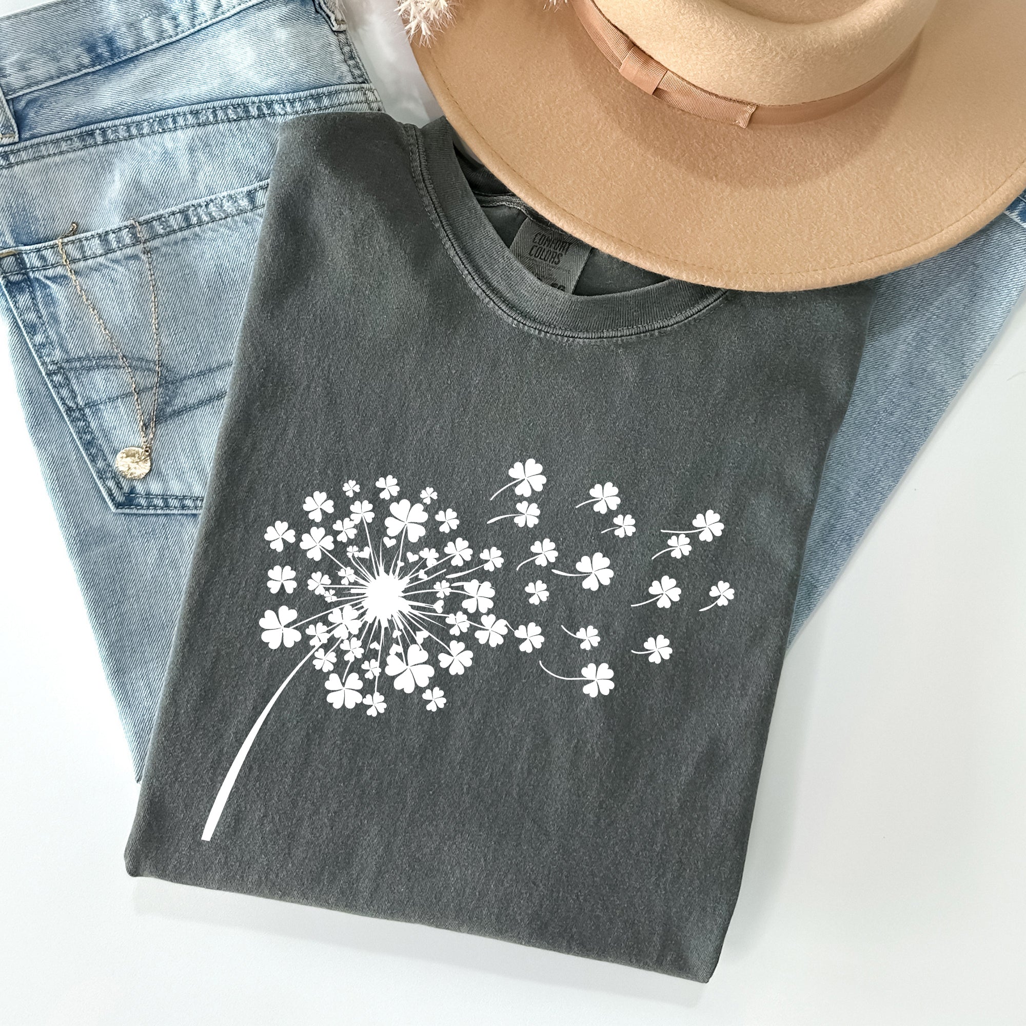 Dandelion, St Patrick's Day, Shamrocks Vintage Limited Edition Comfort Colors Tee