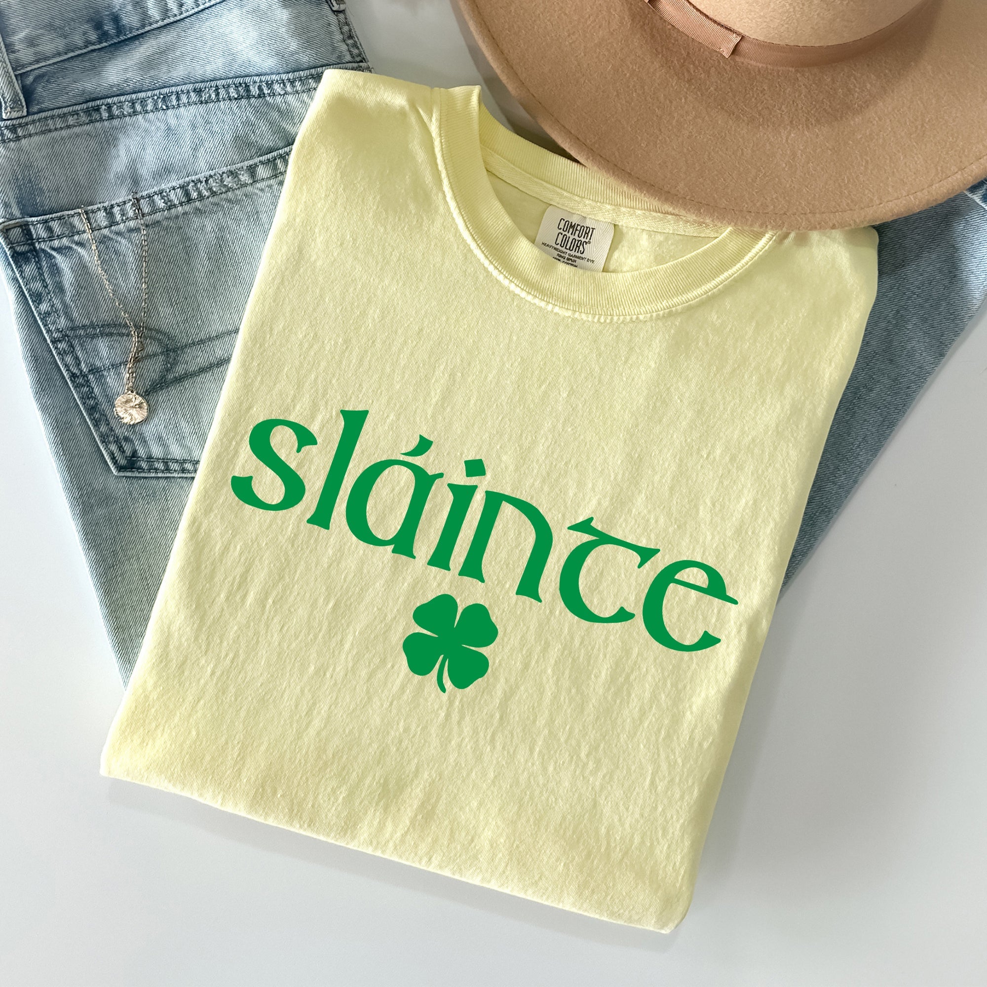 Slainte Gaelic Health Luck St Patrick's Day Classic Vintage Limited Edition Comfort Colors Tee