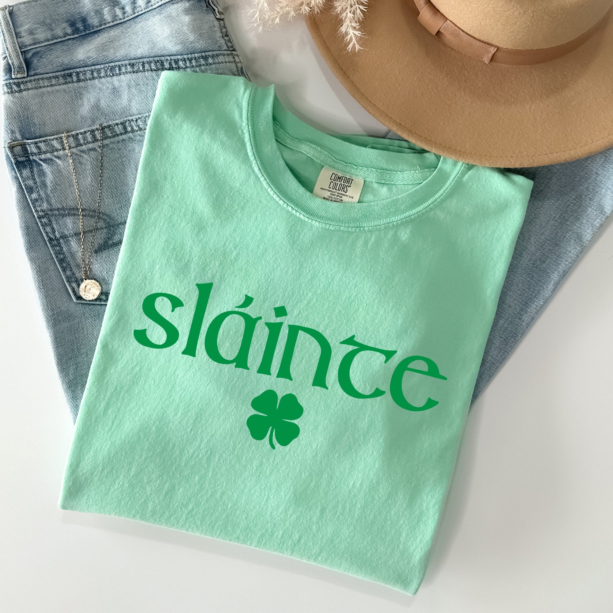 Slainte Gaelic Health Luck St Patrick's Day Classic Vintage Limited Edition Comfort Colors Tee