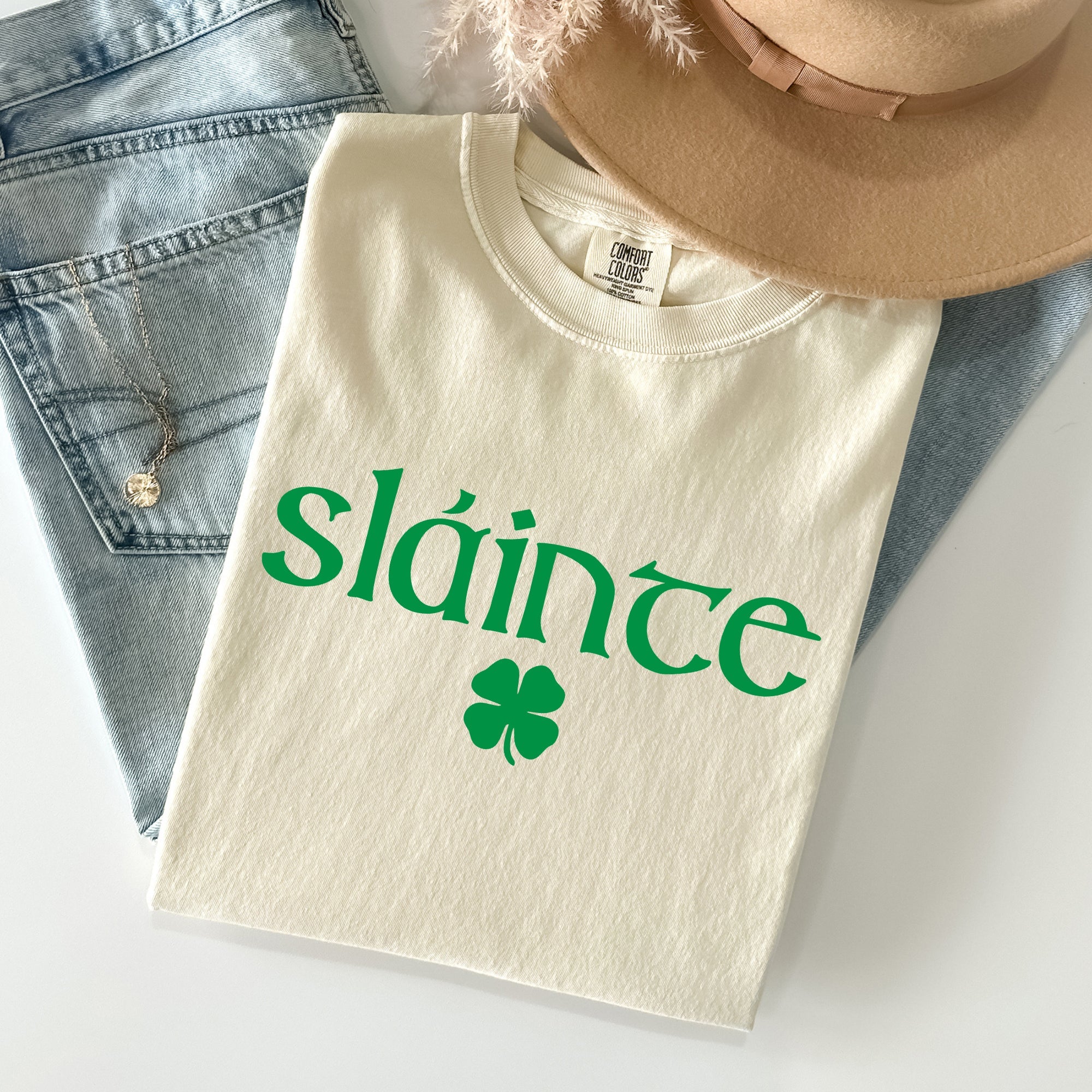 Slainte Gaelic Health Luck St Patrick's Day Classic Vintage Limited Edition Comfort Colors Tee