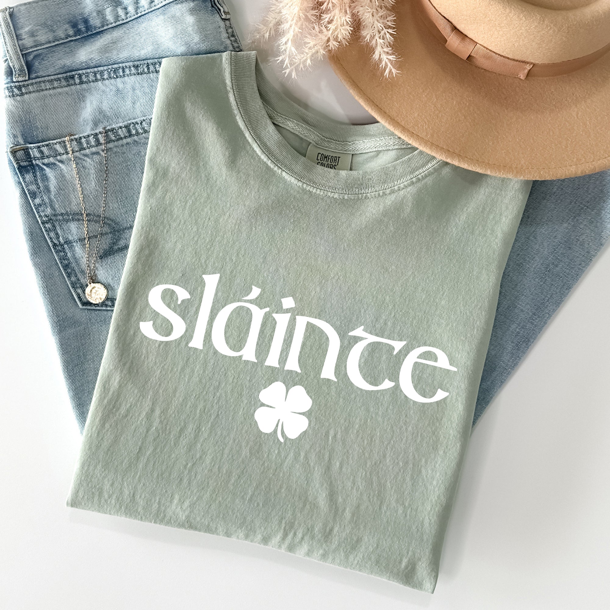 Slainte Gaelic Health Luck St Patrick's Day Classic Vintage Limited Edition Comfort Colors Tee