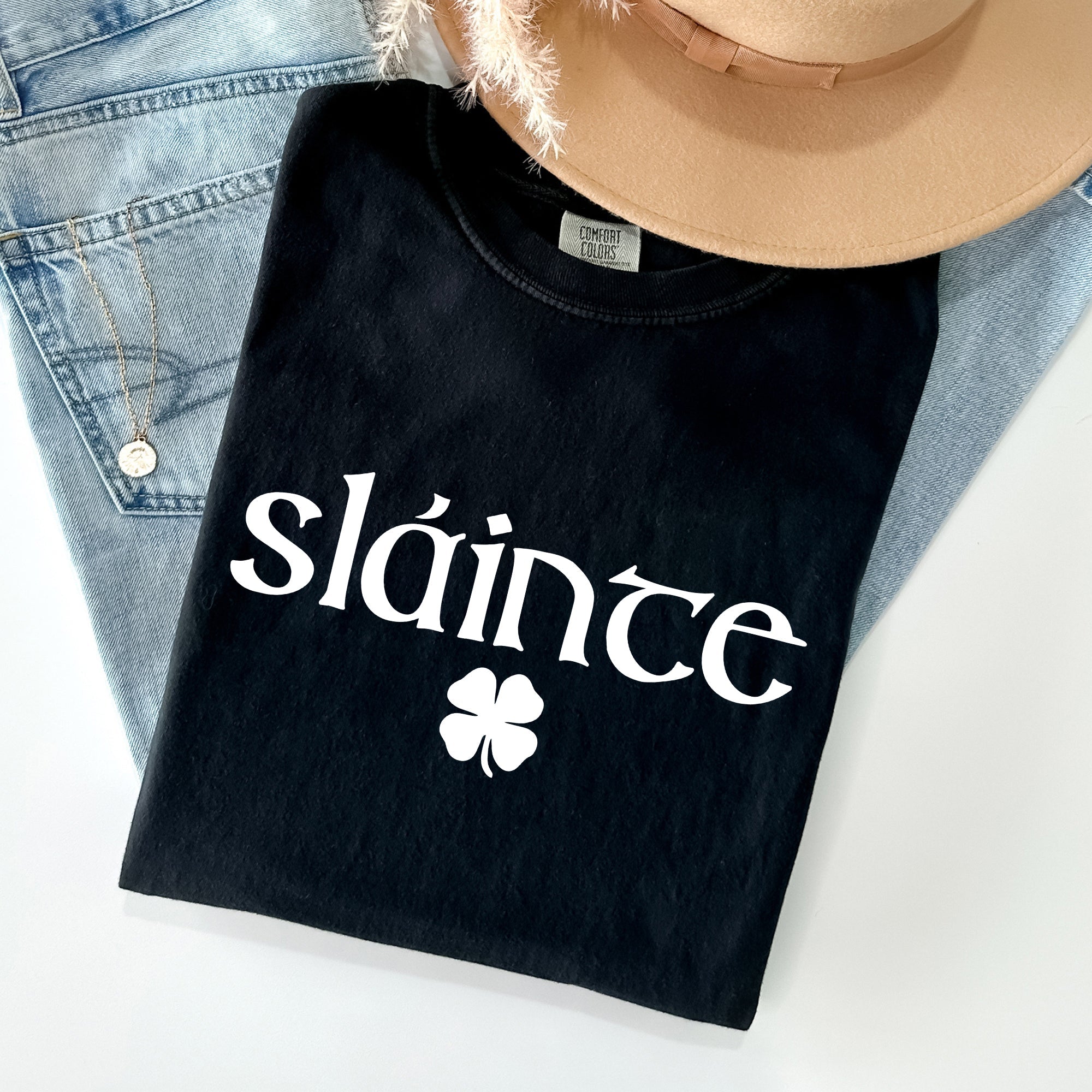 Slainte Gaelic Health Luck St Patrick's Day Classic Vintage Limited Edition Comfort Colors Tee