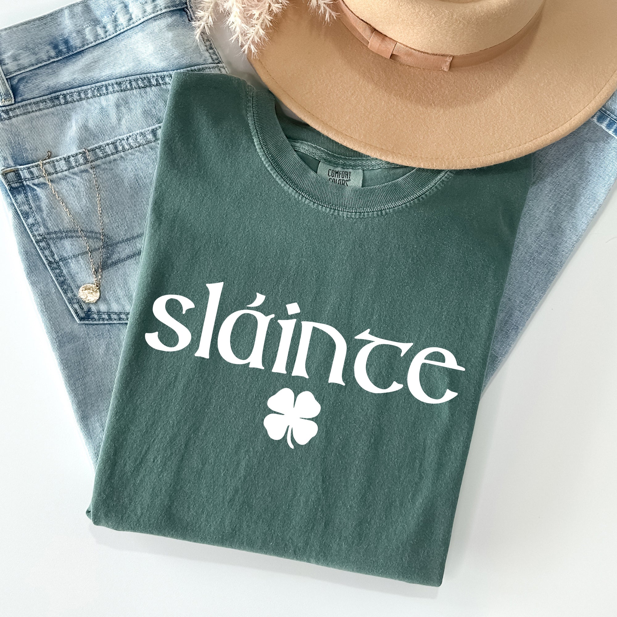 Slainte Gaelic Health Luck St Patrick's Day Classic Vintage Limited Edition Comfort Colors Tee