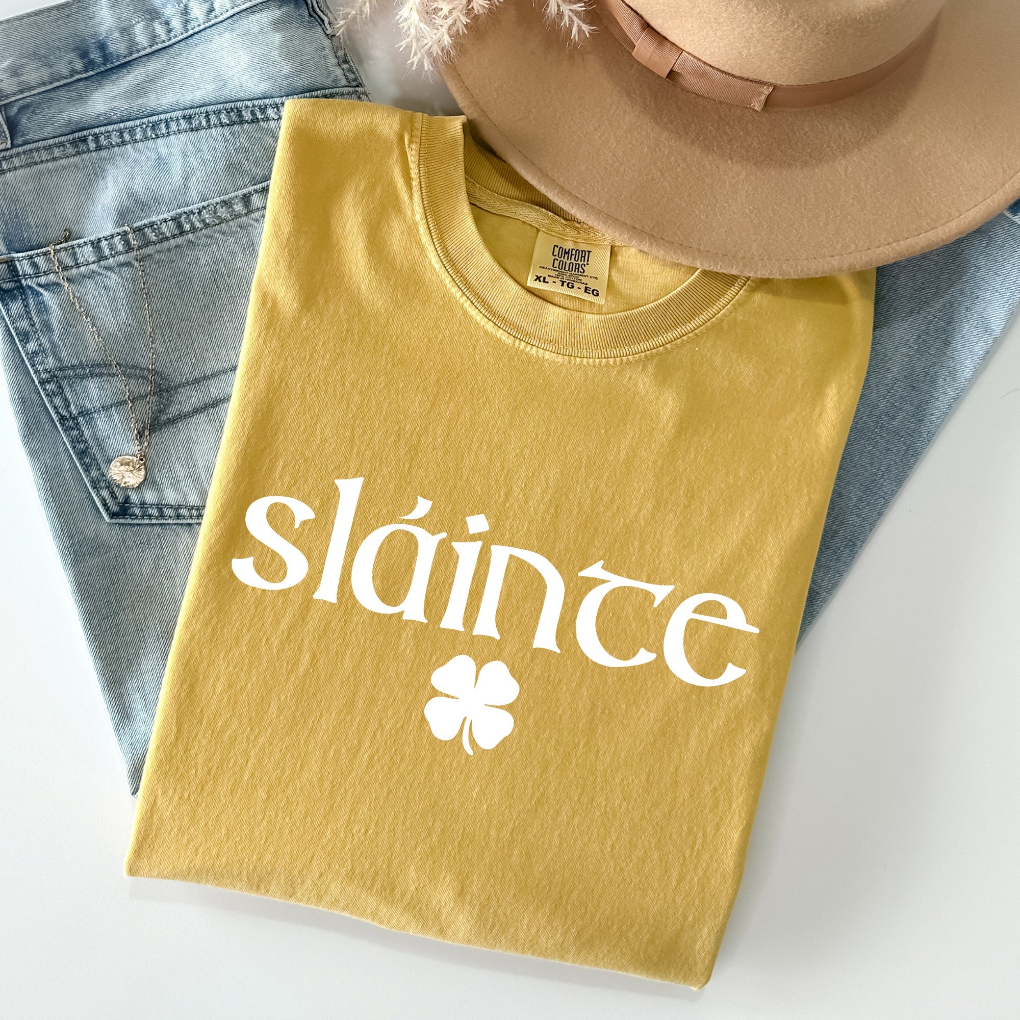Slainte Gaelic Health Luck St Patrick's Day Classic Vintage Limited Edition Comfort Colors Tee