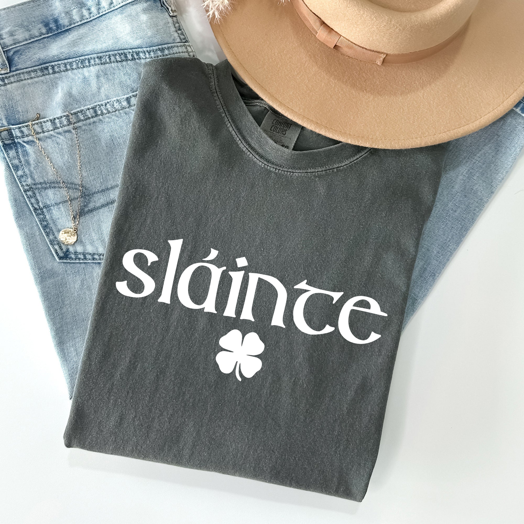 Slainte Gaelic Health Luck St Patrick's Day Classic Vintage Limited Edition Comfort Colors Tee