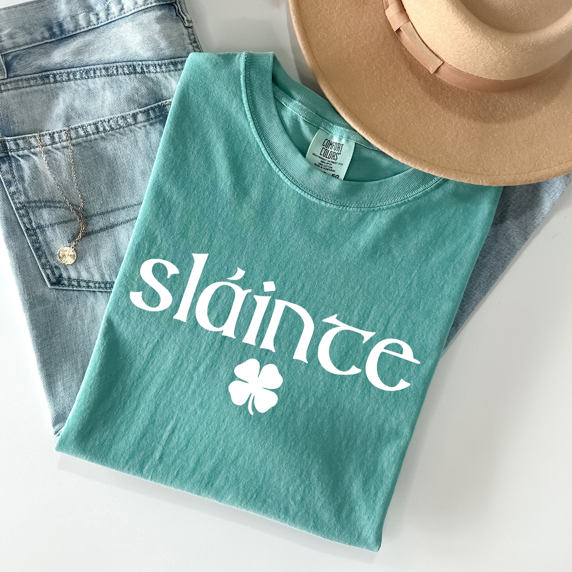 Slainte Gaelic Health Luck St Patrick's Day Classic Vintage Limited Edition Comfort Colors Tee
