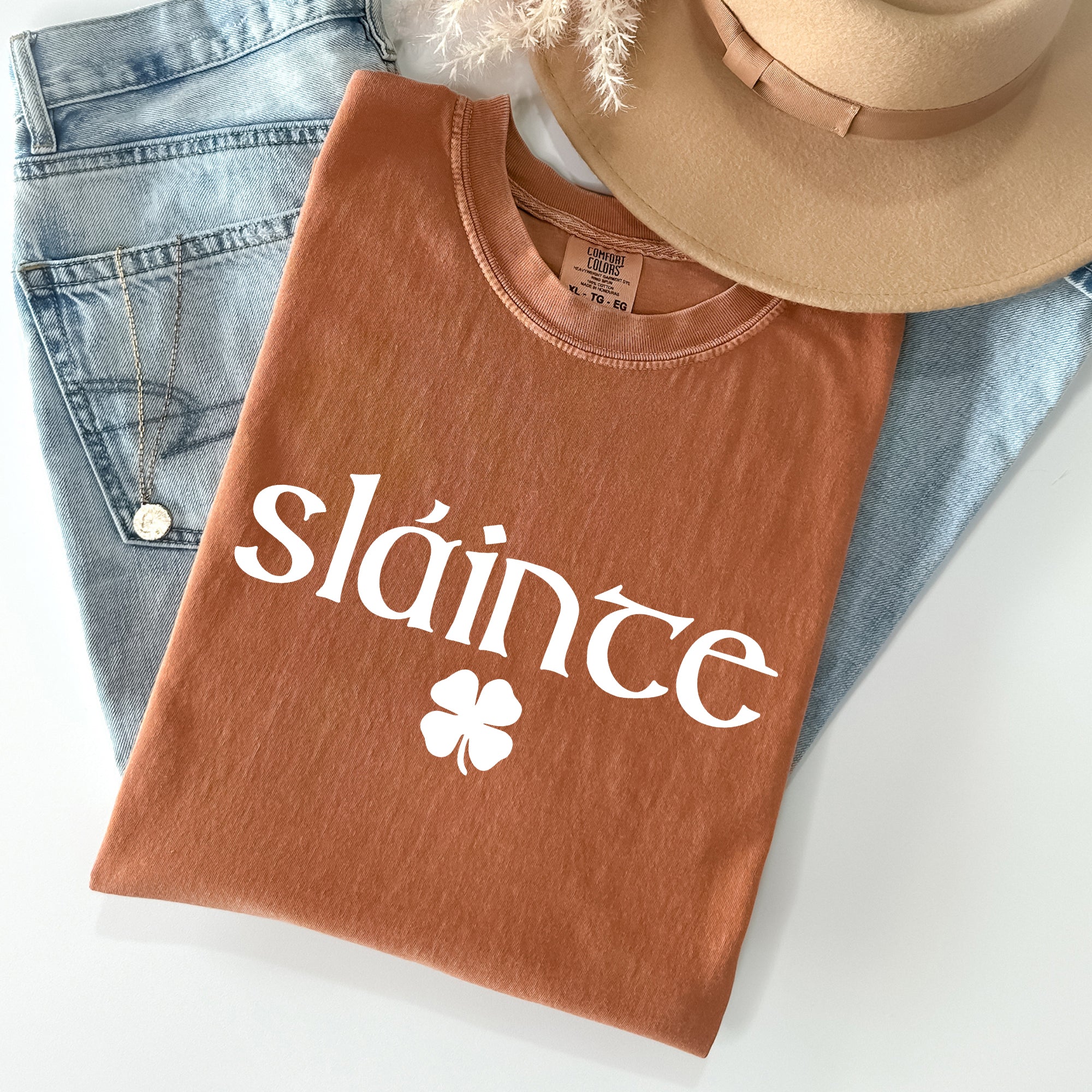 Slainte Gaelic Health Luck St Patrick's Day Classic Vintage Limited Edition Comfort Colors Tee