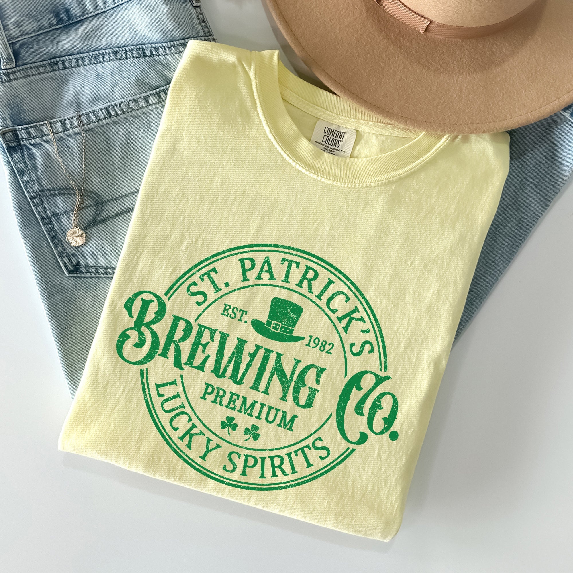 St. Patrick's Brewing Beer St. Patrick's Day Vintage Style Edition Comfort Colors Tee