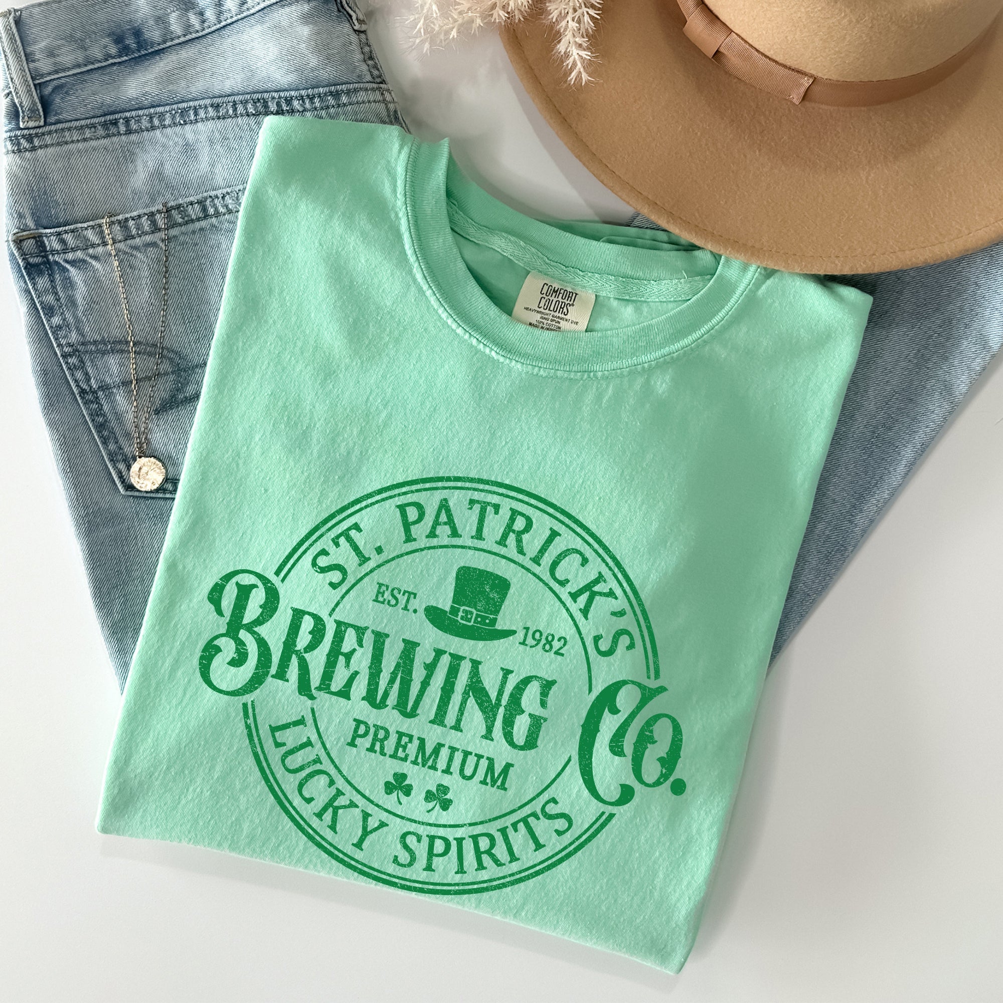 St. Patrick's Brewing Beer St. Patrick's Day Vintage Style Edition Comfort Colors Tee