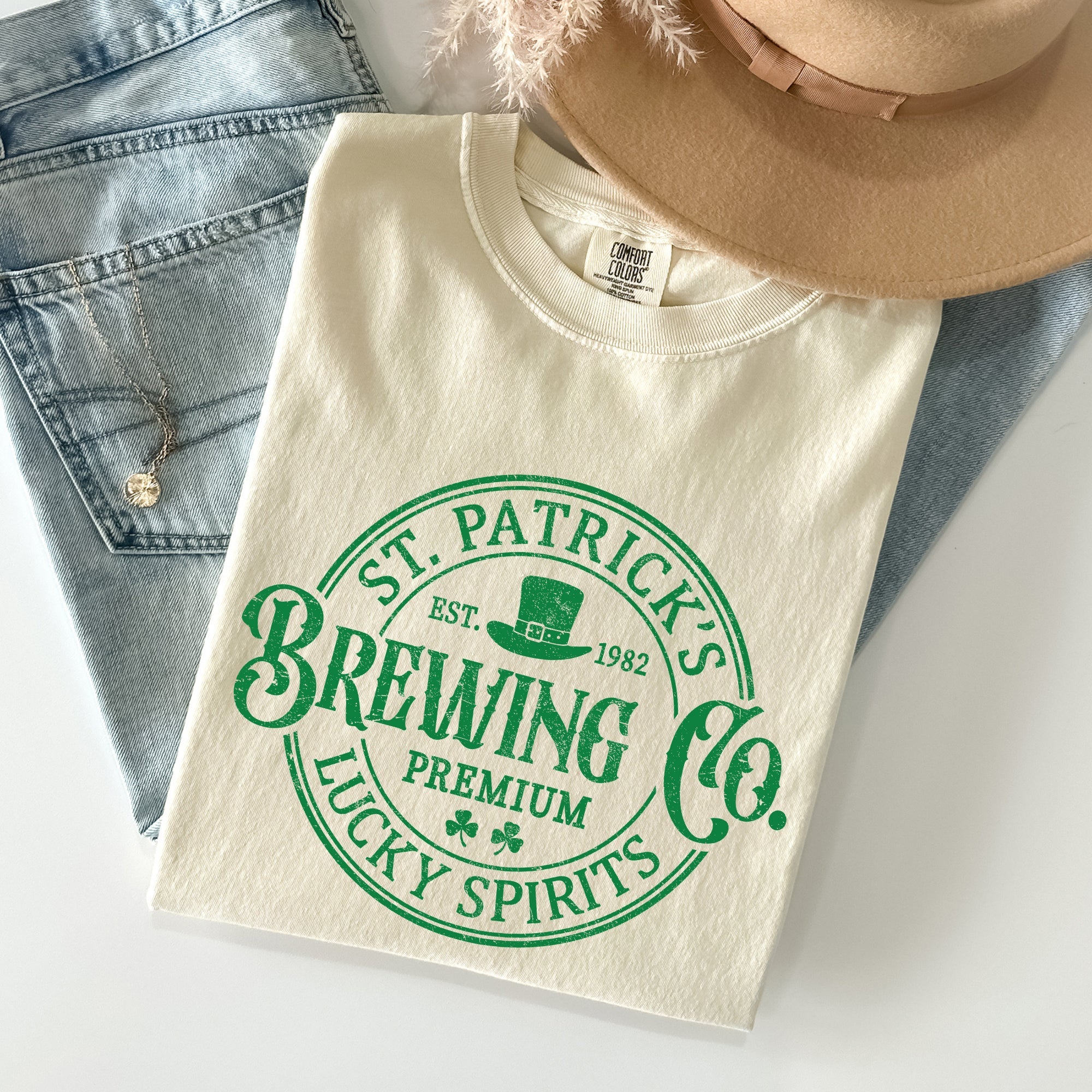St. Patrick's Brewing Beer St. Patrick's Day Vintage Style Edition Comfort Colors Tee
