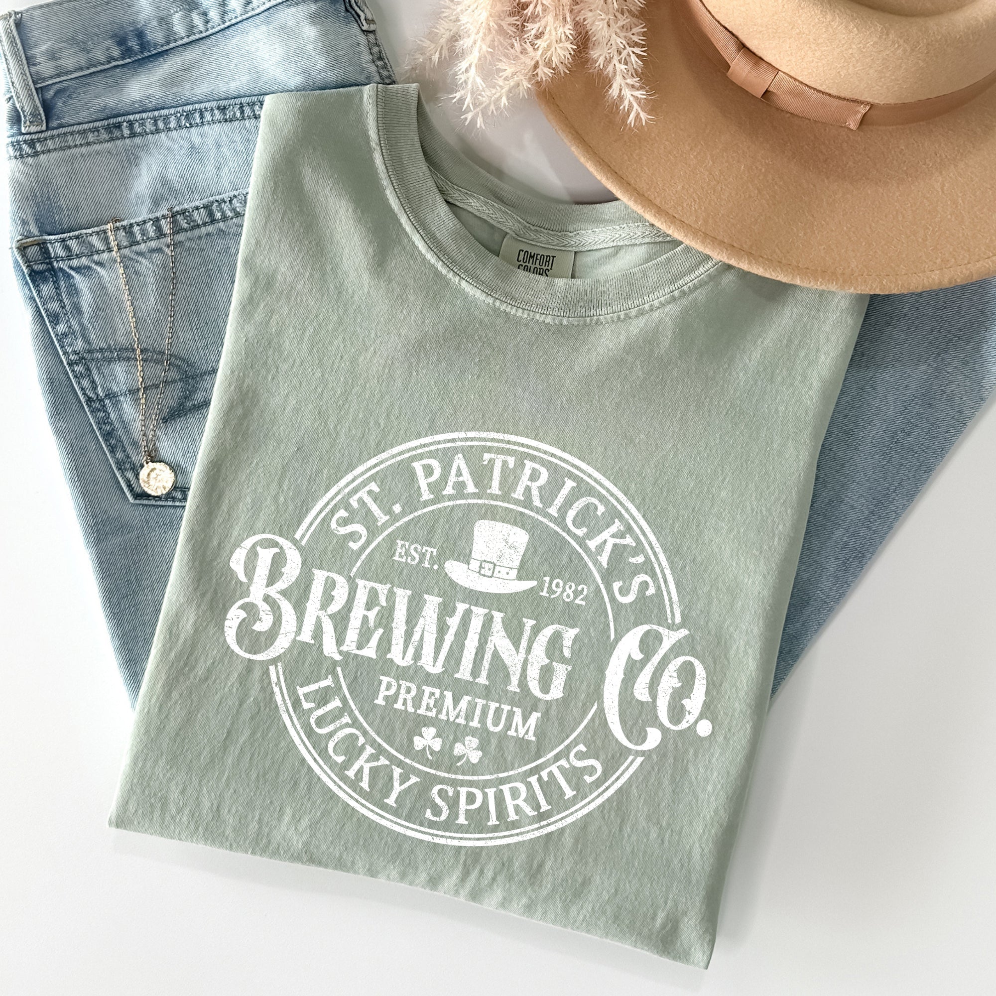 St. Patrick's Brewing Beer St. Patrick's Day Vintage Style Edition Comfort Colors Tee