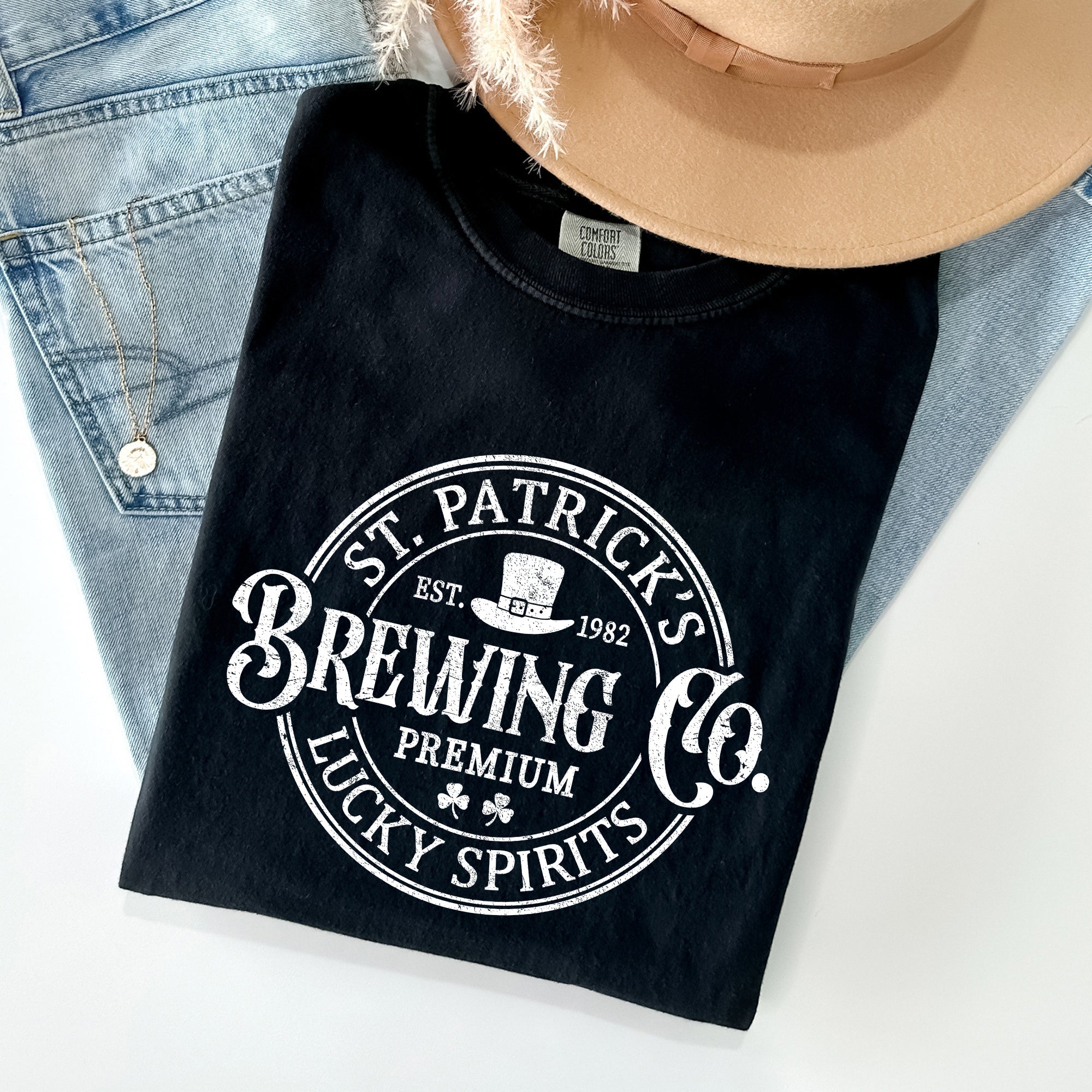 St. Patrick's Brewing Beer St. Patrick's Day Vintage Style Edition Comfort Colors Tee