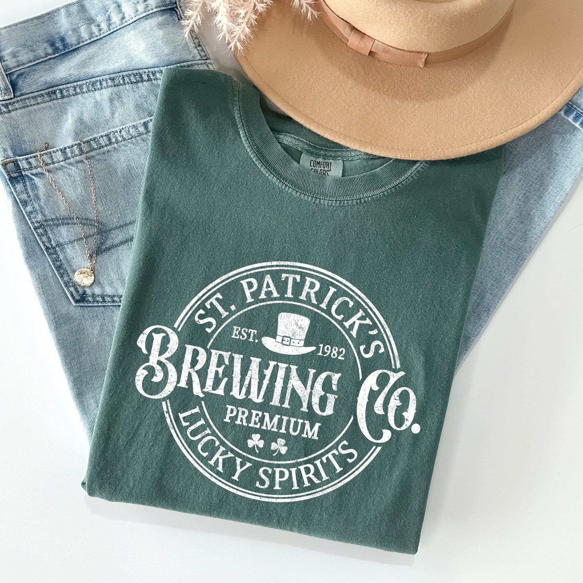 St. Patrick's Brewing Beer St. Patrick's Day Vintage Style Edition Comfort Colors Tee