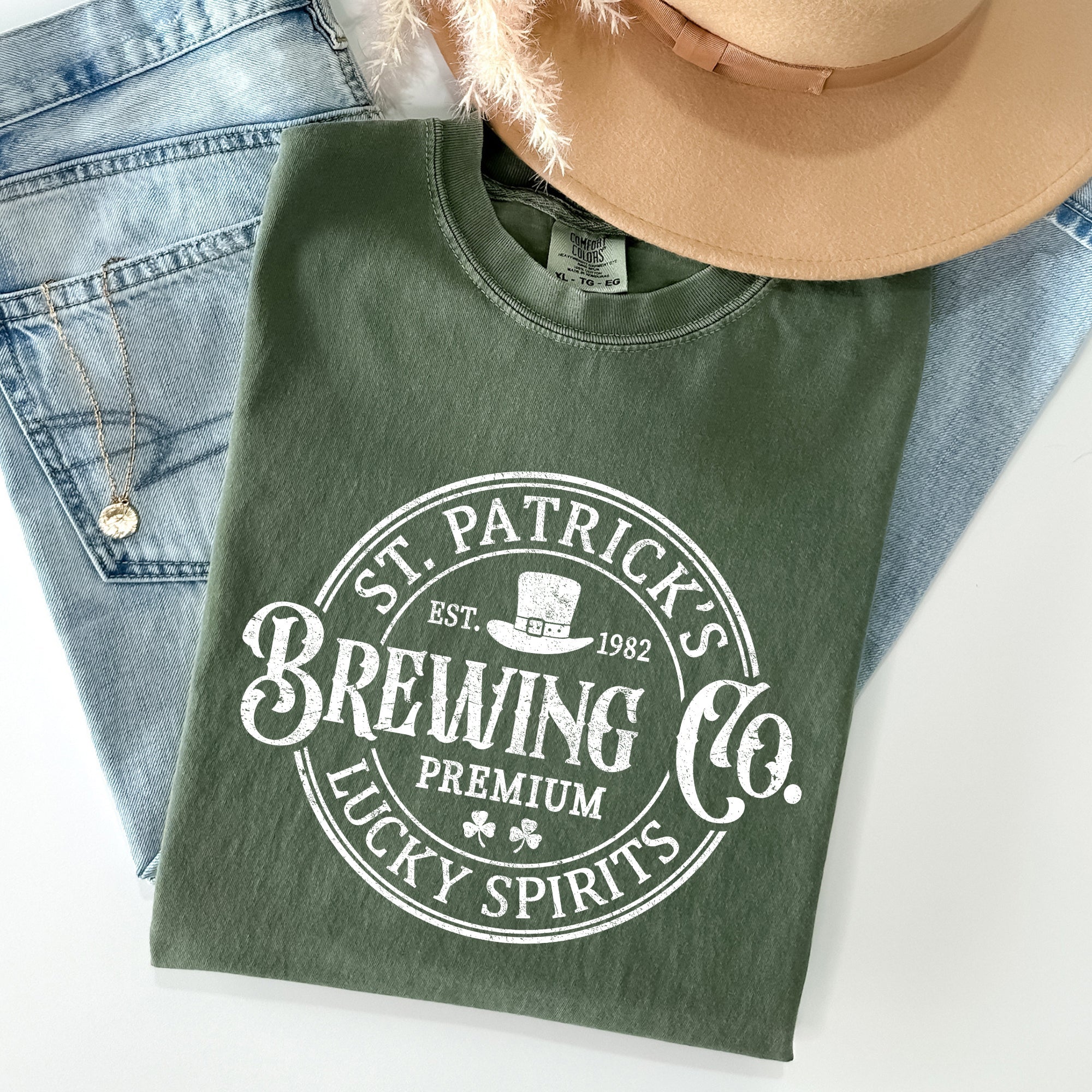 St. Patrick's Brewing Beer St. Patrick's Day Vintage Style Edition Comfort Colors Tee