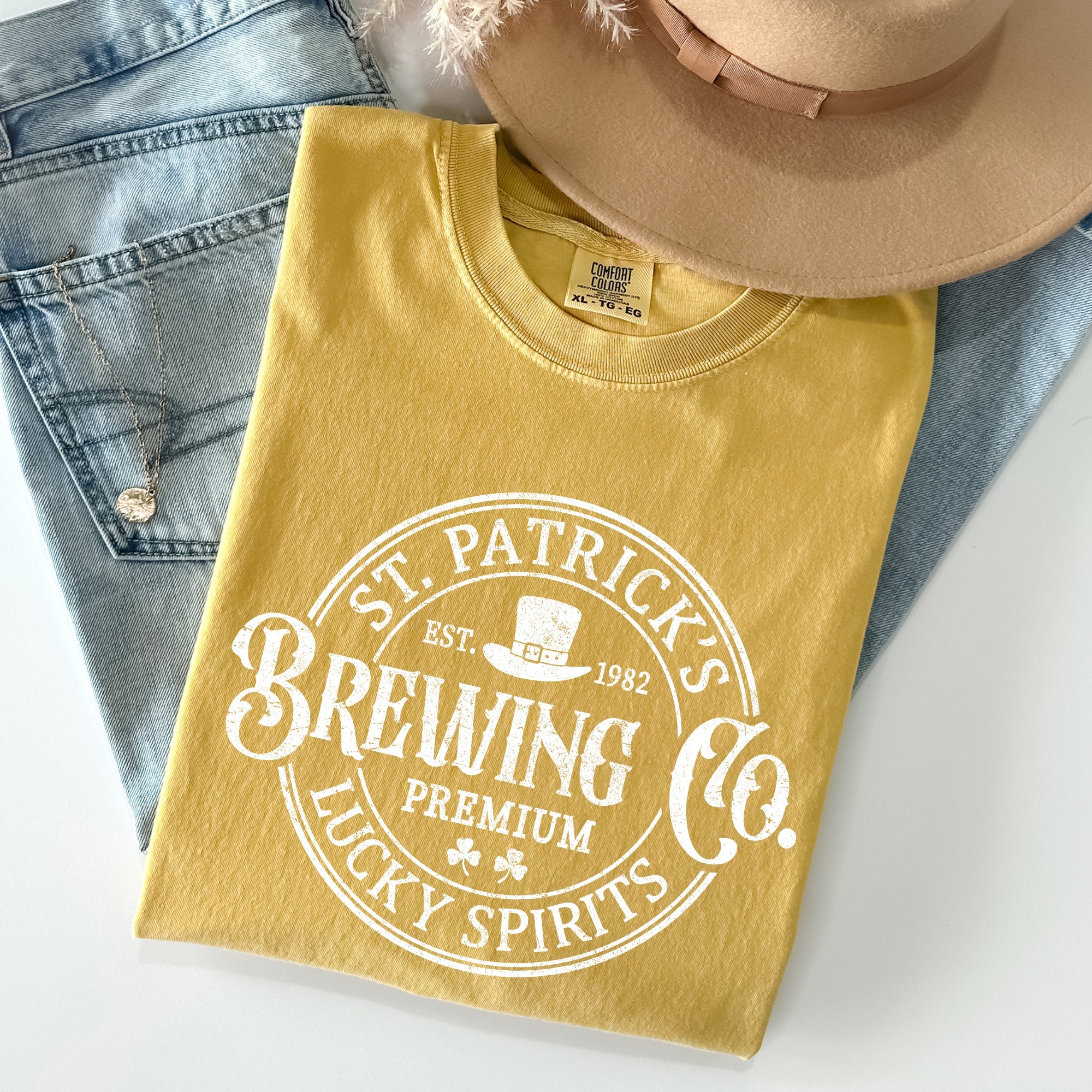 St. Patrick's Brewing Beer St. Patrick's Day Vintage Style Edition Comfort Colors Tee
